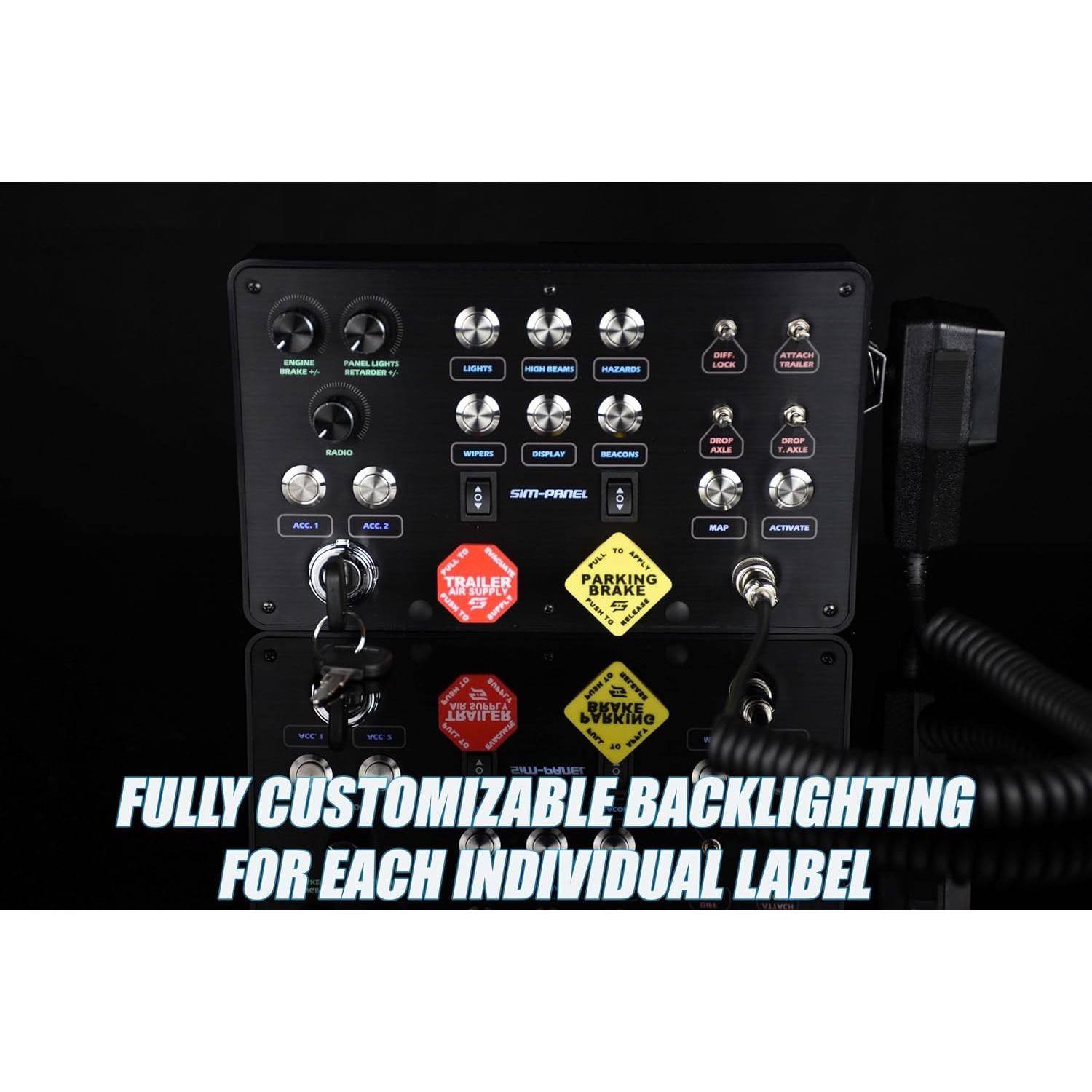 Caja de Botones Clásica II Sim-Panel ATS/ETS - Aluminio Negro