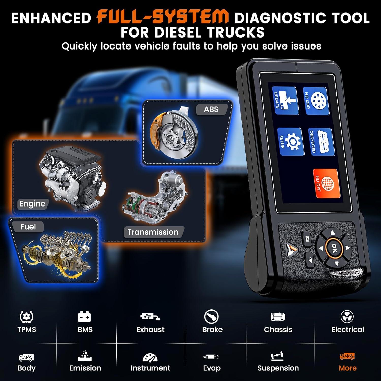 Escáner Diag. ANCEL HD430 para Camiones Diésel, Regeneración DPF