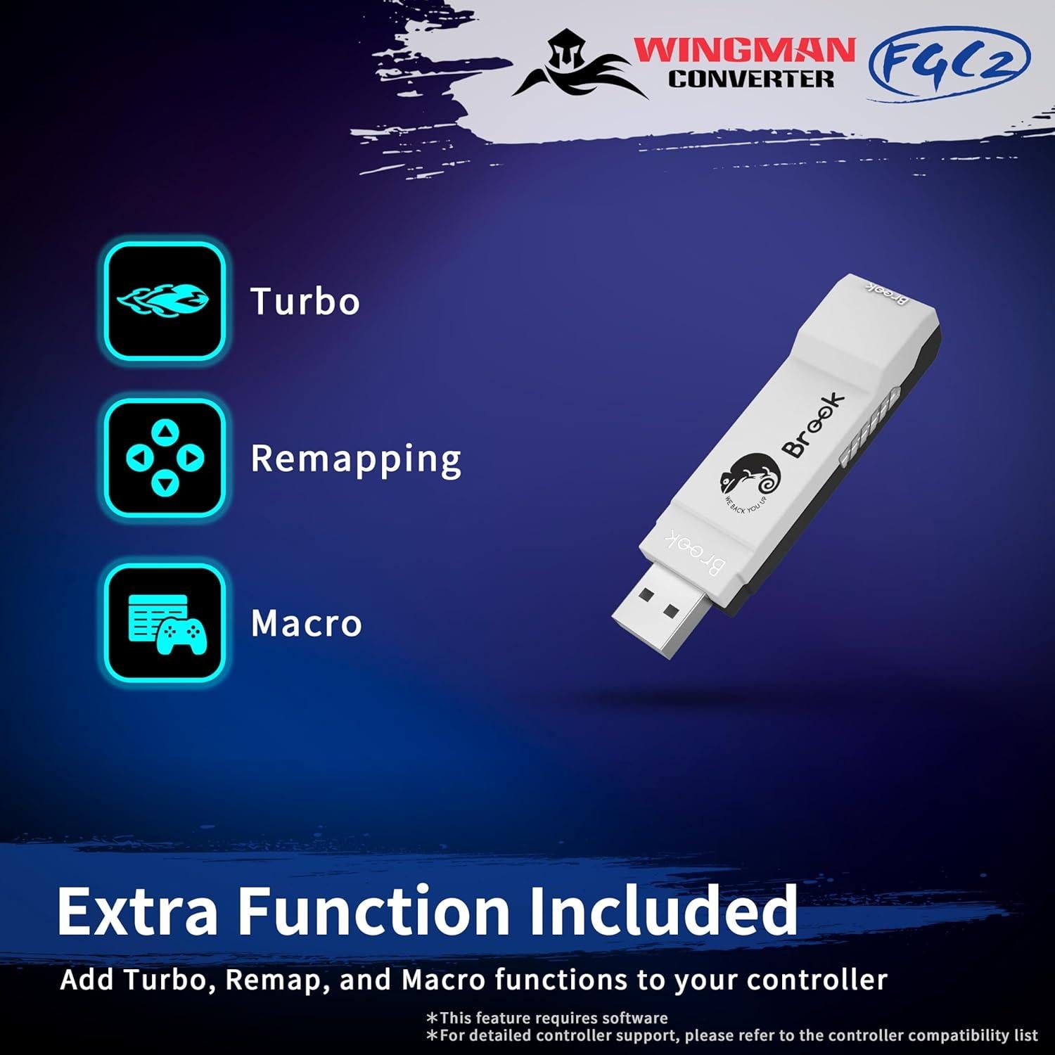 Convertidor Brook Wingman FGC2 para PS5 y PC - Adaptador de Joystick