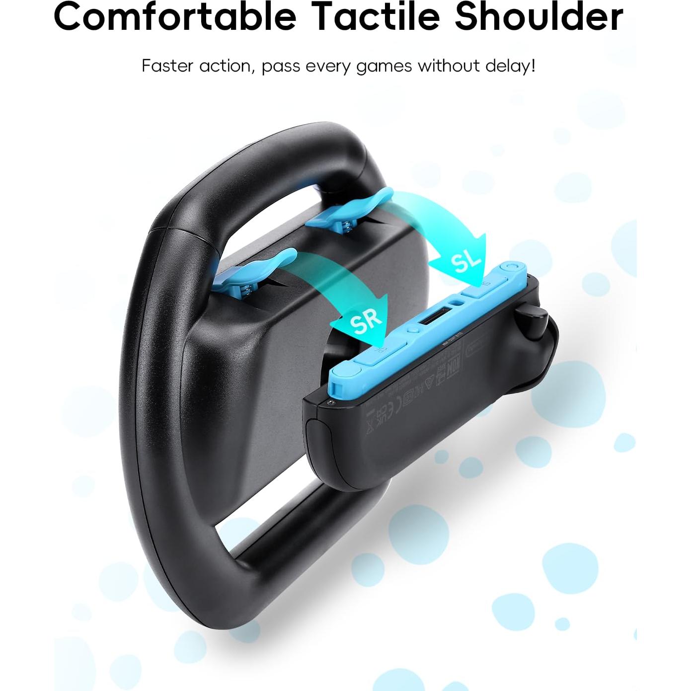 Volante Growalleter para Nintendo Switch 2 - 2 Pcs Negro