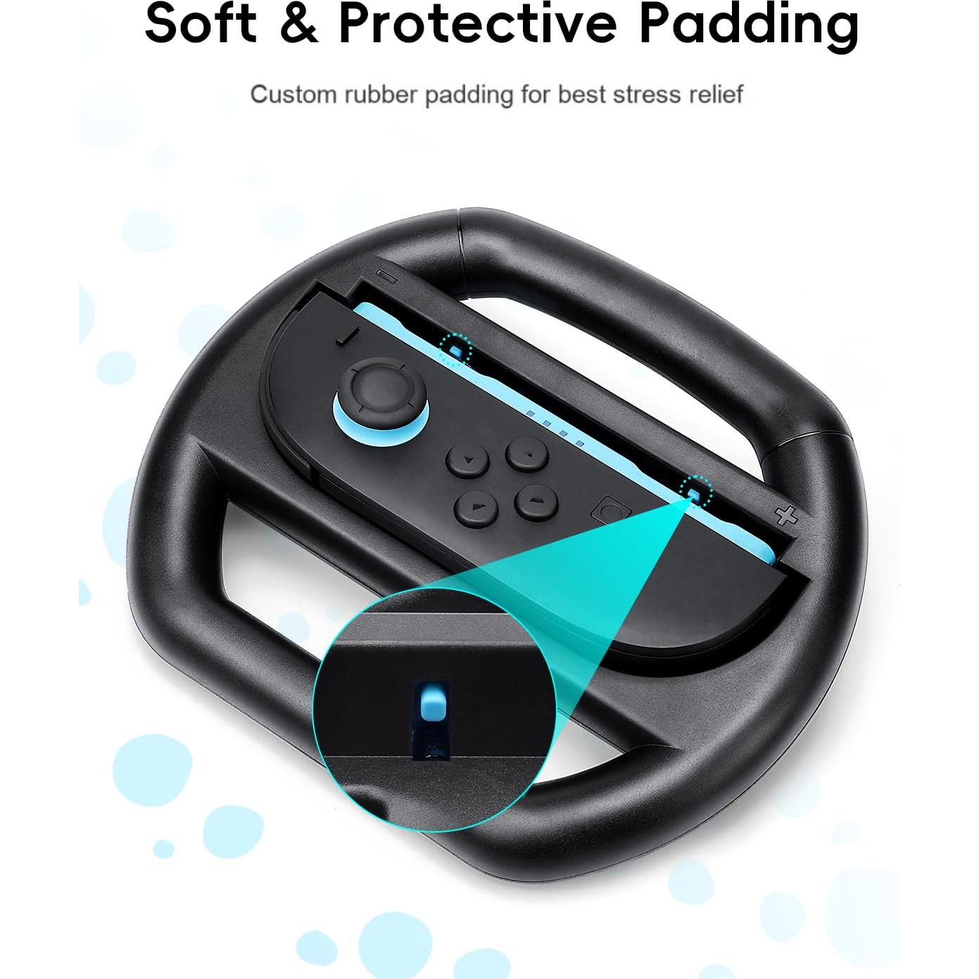 Volante Growalleter para Nintendo Switch 2 - 2 Pcs Negro