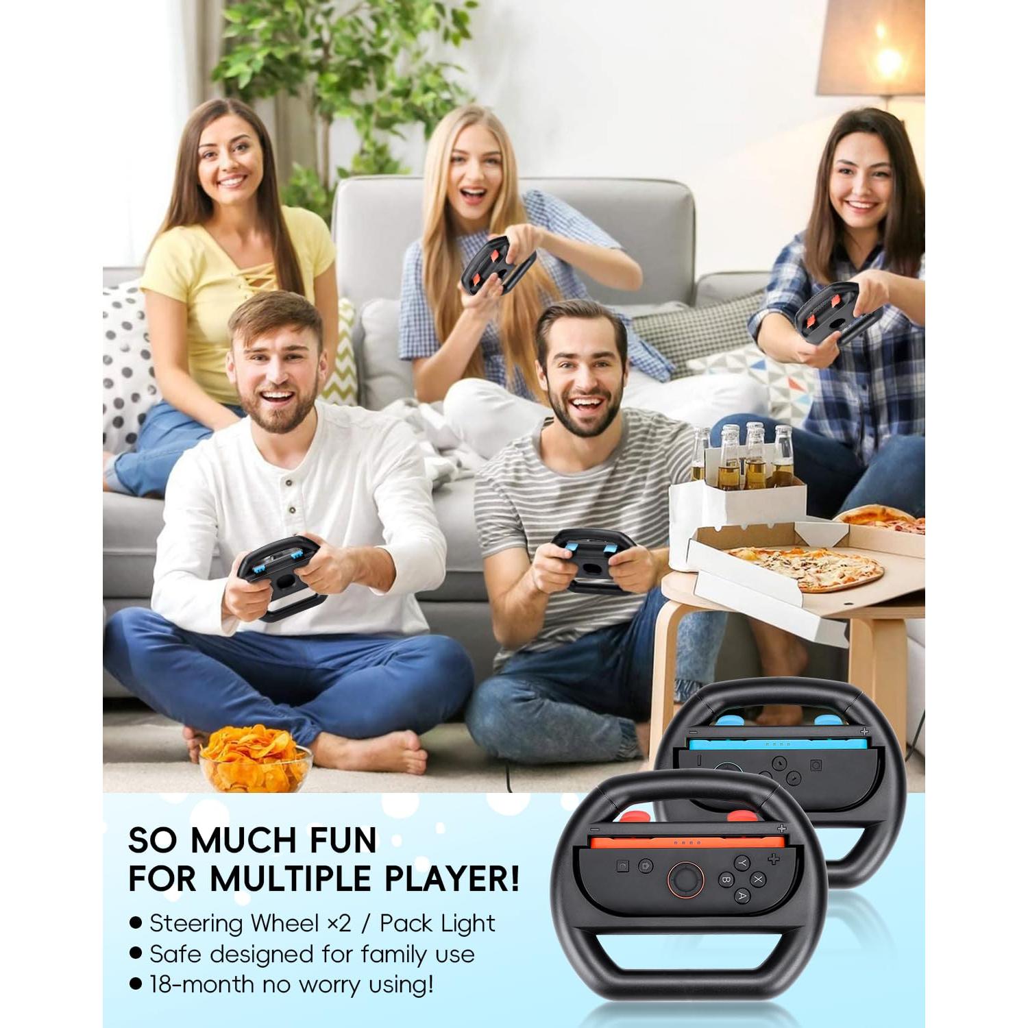 Volante Growalleter para Nintendo Switch 2 - 2 Pcs Negro