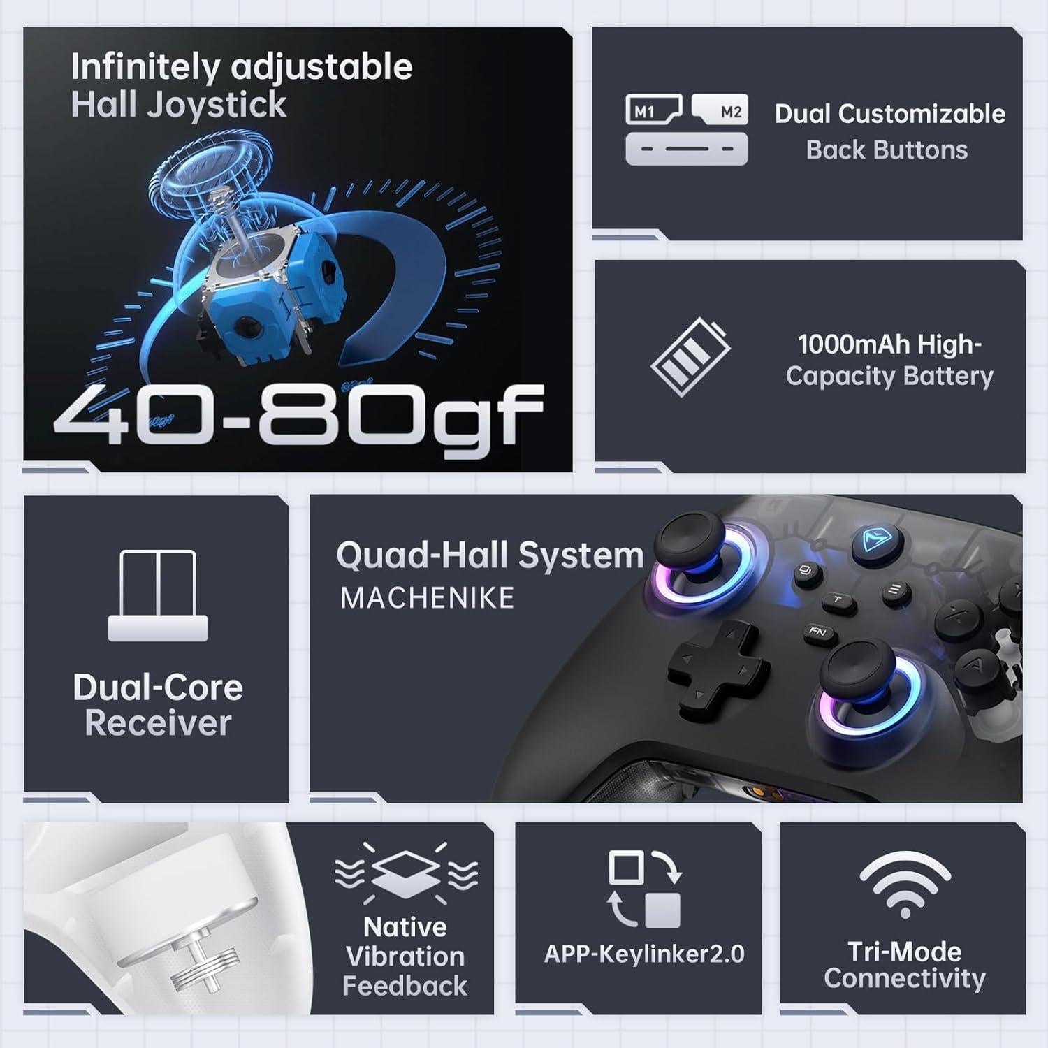 Controlador Bluetooth Machenike G3V2 para PC/Switch/iOS/Android