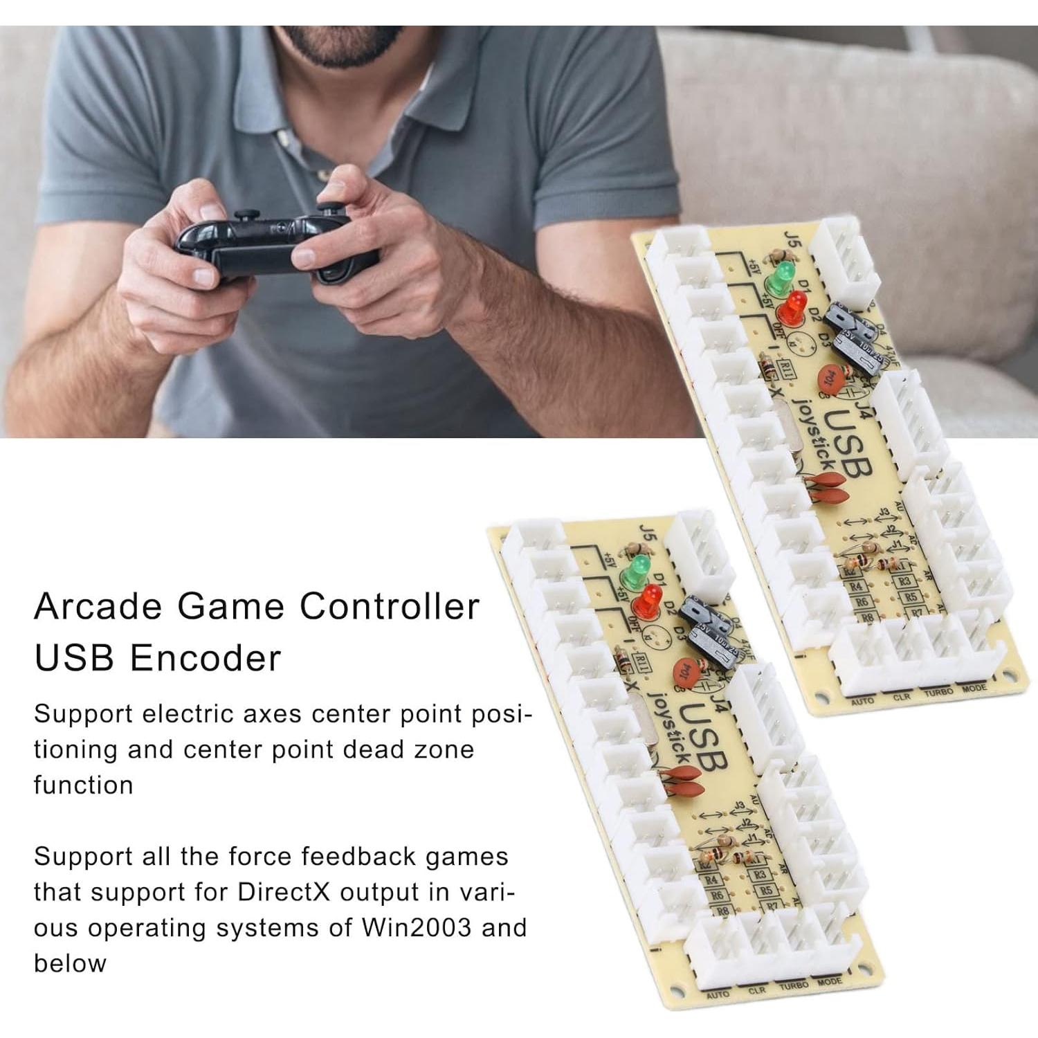 Codificador USB para Controlador de Juego ASHATA QM070913 Doble