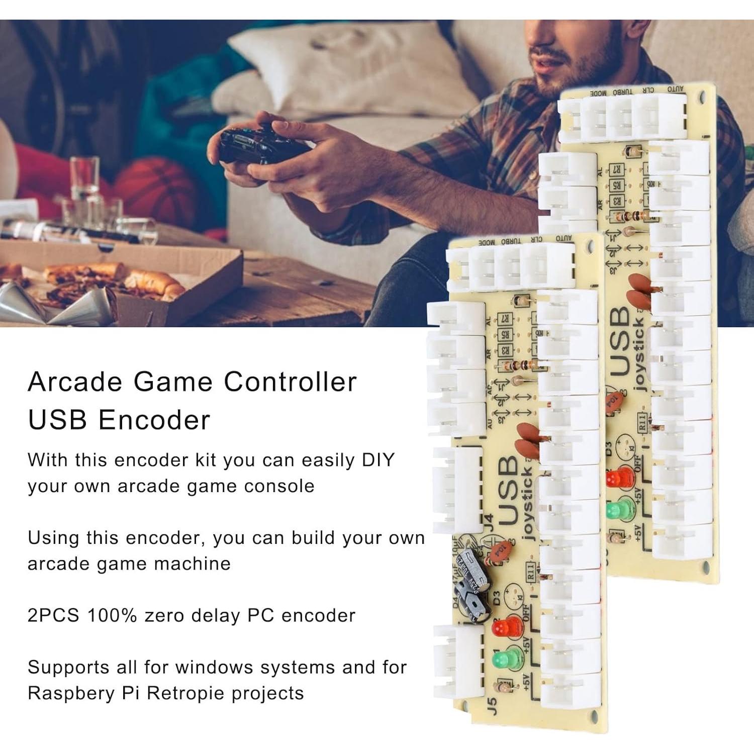 Codificador USB para Controlador de Juego ASHATA QM070913 Doble