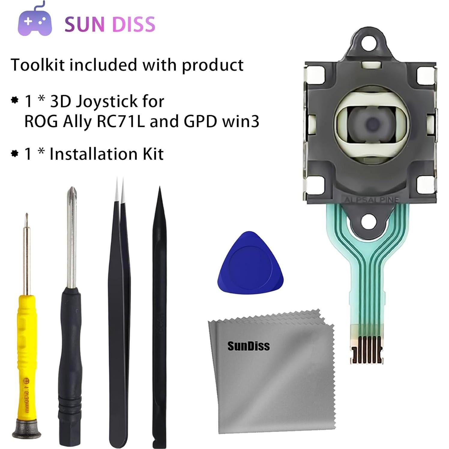 Reemplazo Joystick SunDiss para Asus ROG Ally RC71L y GPD Win 3