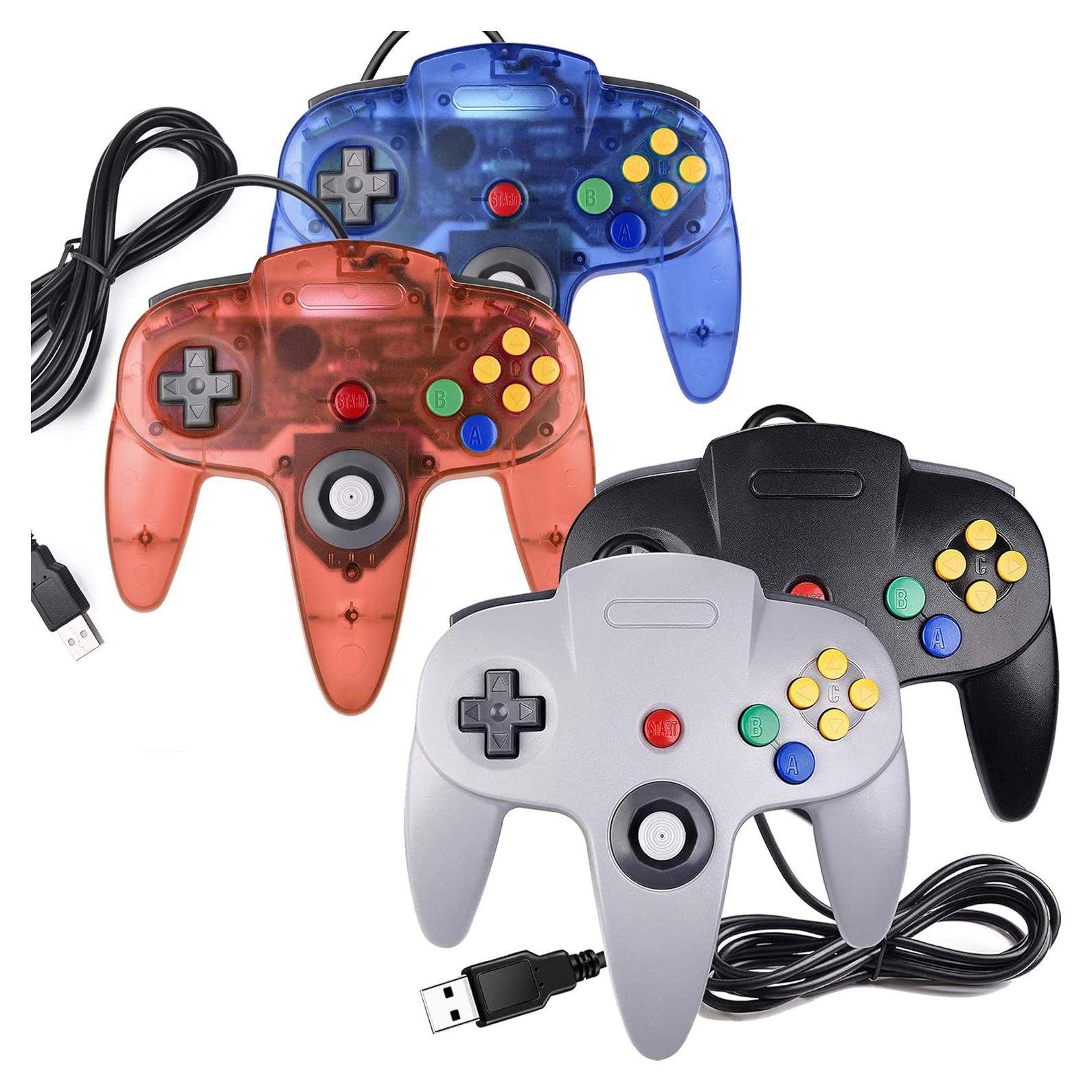 Controlador USB N64 Miadore - Paquete de 4 Joysticks para PC y Raspberry Pi