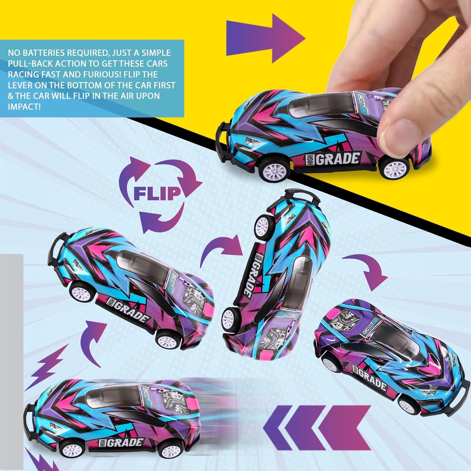 Set de 12 Coches de Retroceso ArtCreativity - Acrobacias y Volteo