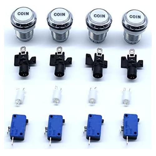 Botones LED de Arcade Arcity 30mm Cromados 12V con Microinterruptor