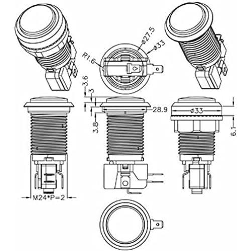 Botones LED de Arcade Arcity 30mm Cromados 12V con Microinterruptor