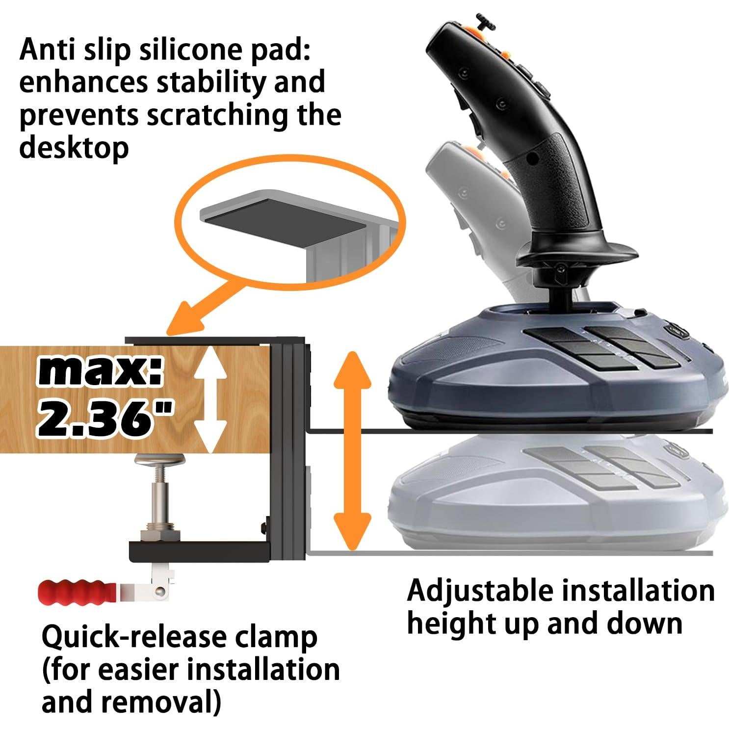 Soporte de escritorio para joystick Hotas JOYORAN - Ajustable