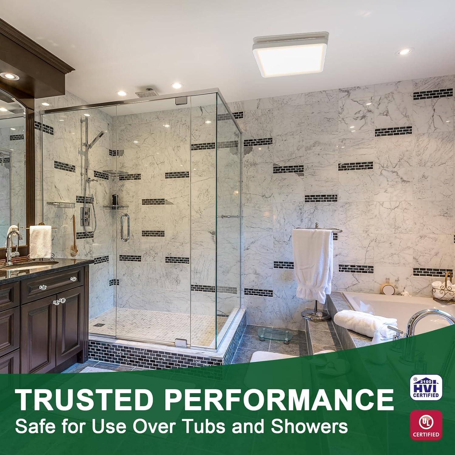 Ventilador Extractor de Baño Akicon 80 CFM con Luz LED