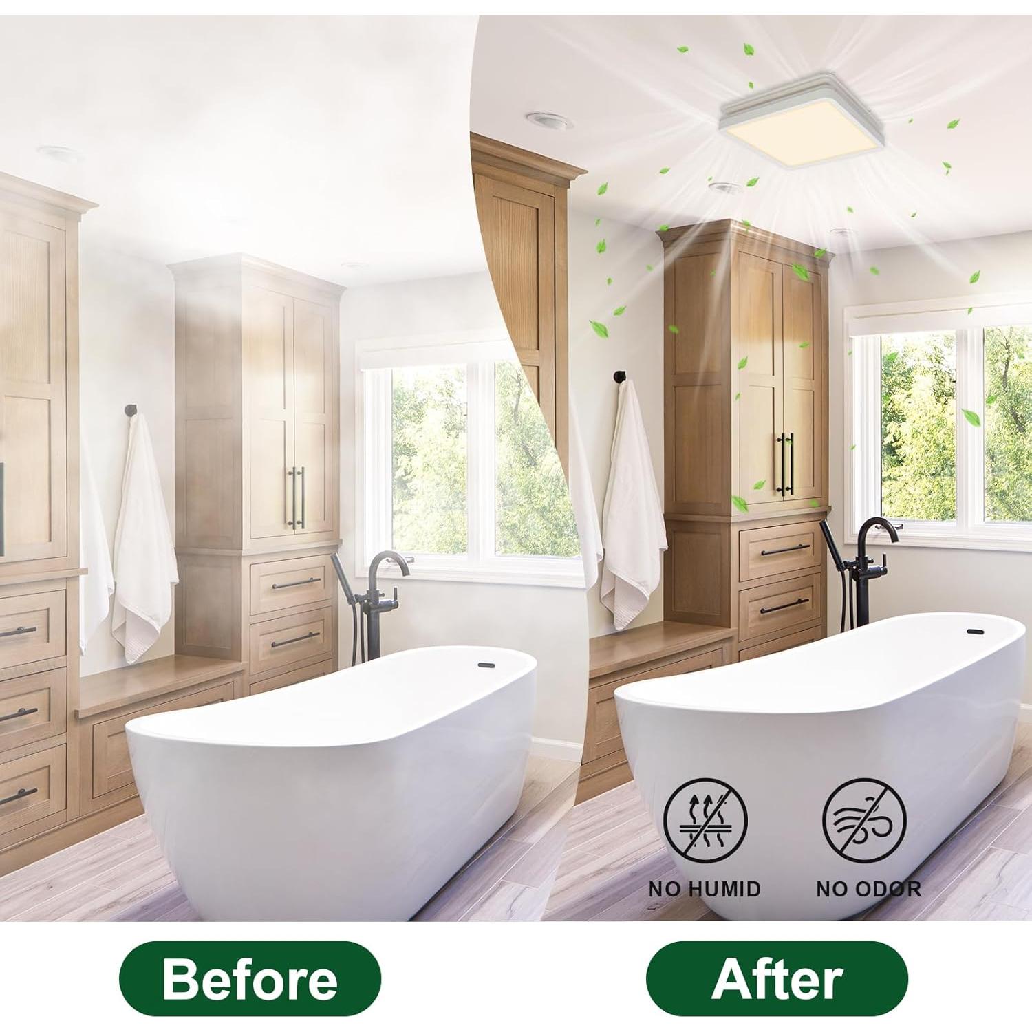 Ventilador Extractor de Baño Akicon 80 CFM con Luz LED