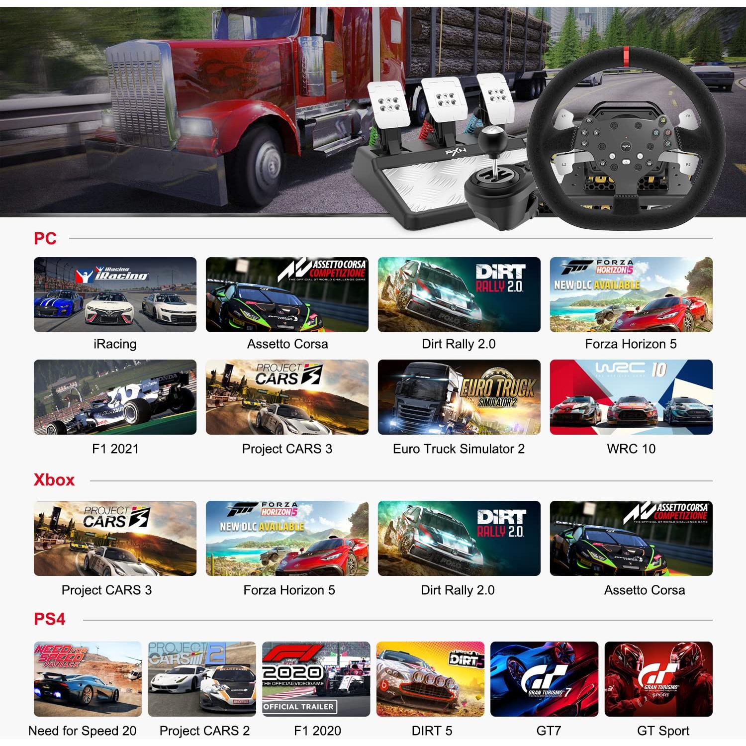 Volante de Carreras PXN V10 con Retroalimentación de Fuerza