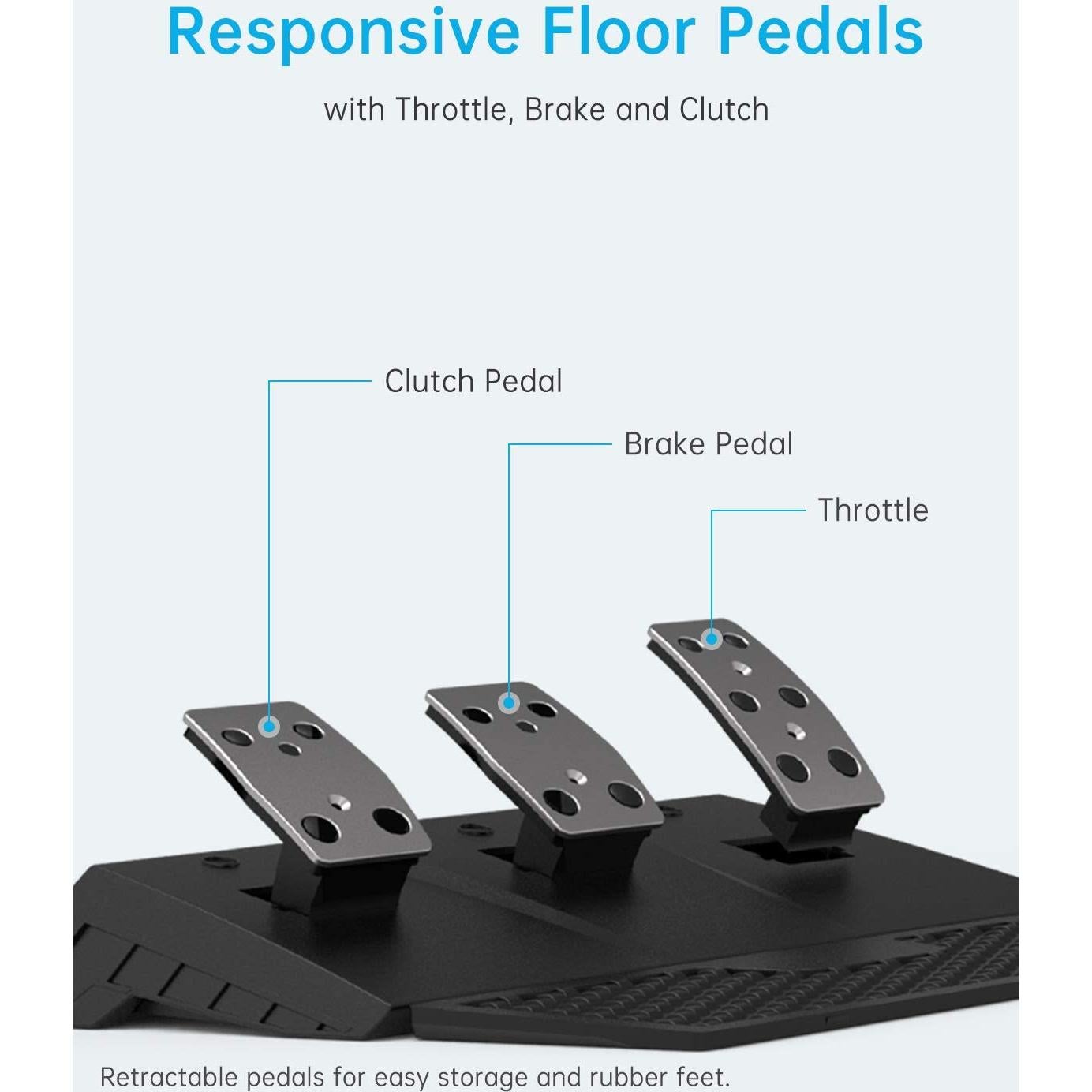 Volante de Carreras PXN V9 con Pedales y Cambiador 270/900 Grados
