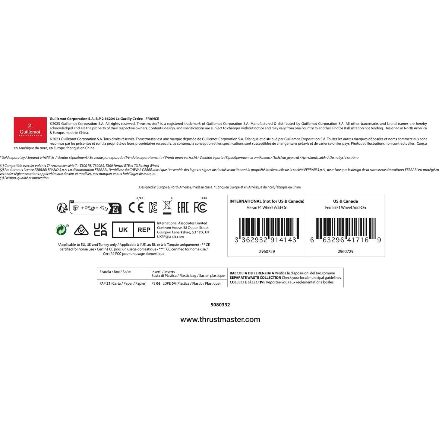 Rueda de Carreras Thrustmaster F1 Ferrari 2011 - PS5, PS4, PC
