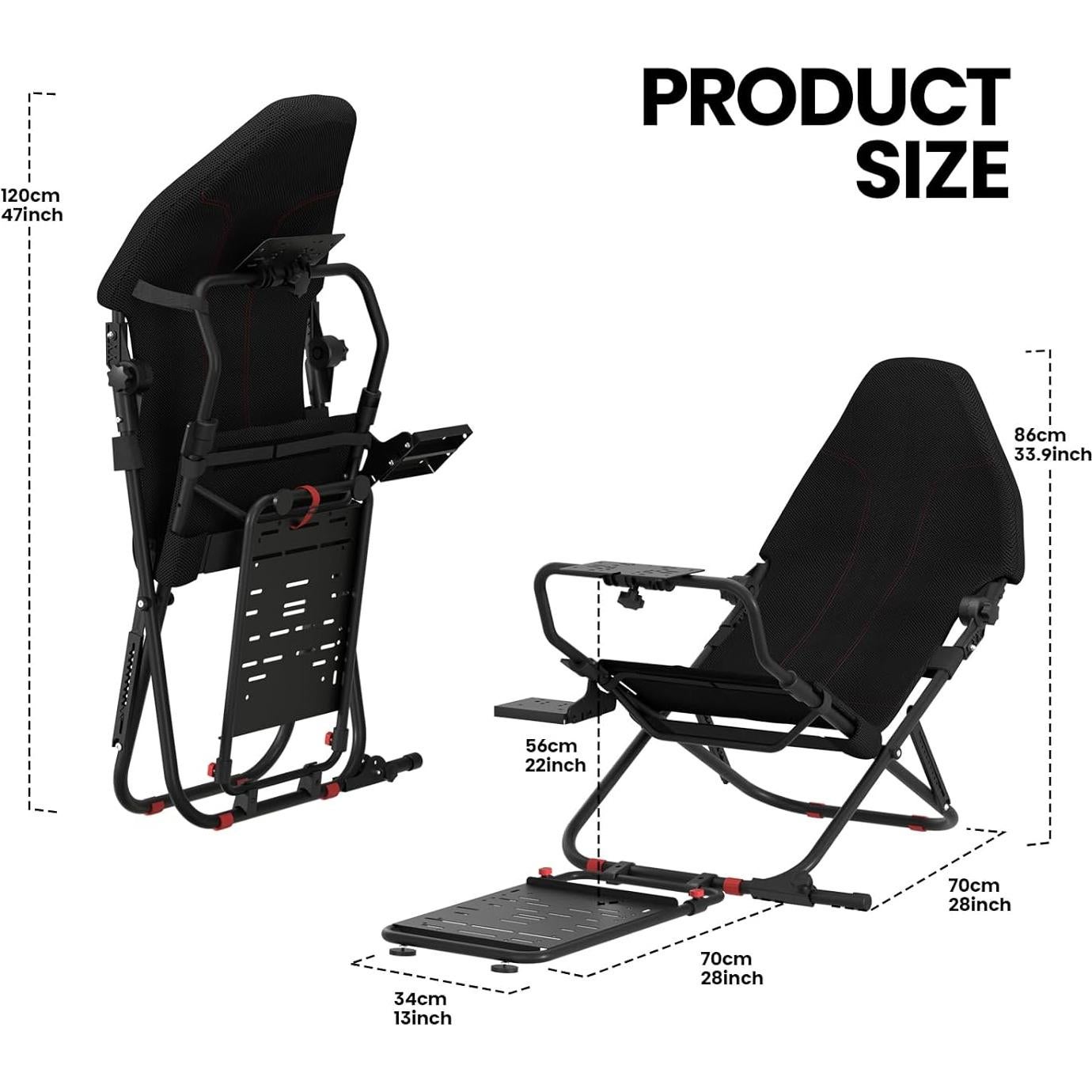 Cockpit de Simulador de Carreras RACGTING Plegable Ajustable
