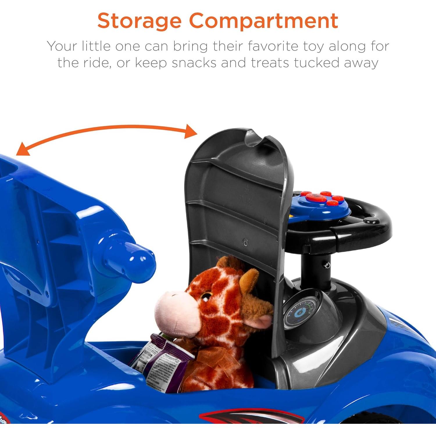 Coche 3-en-1 para Niños Mejor Opción Azul - Andador y Empuje