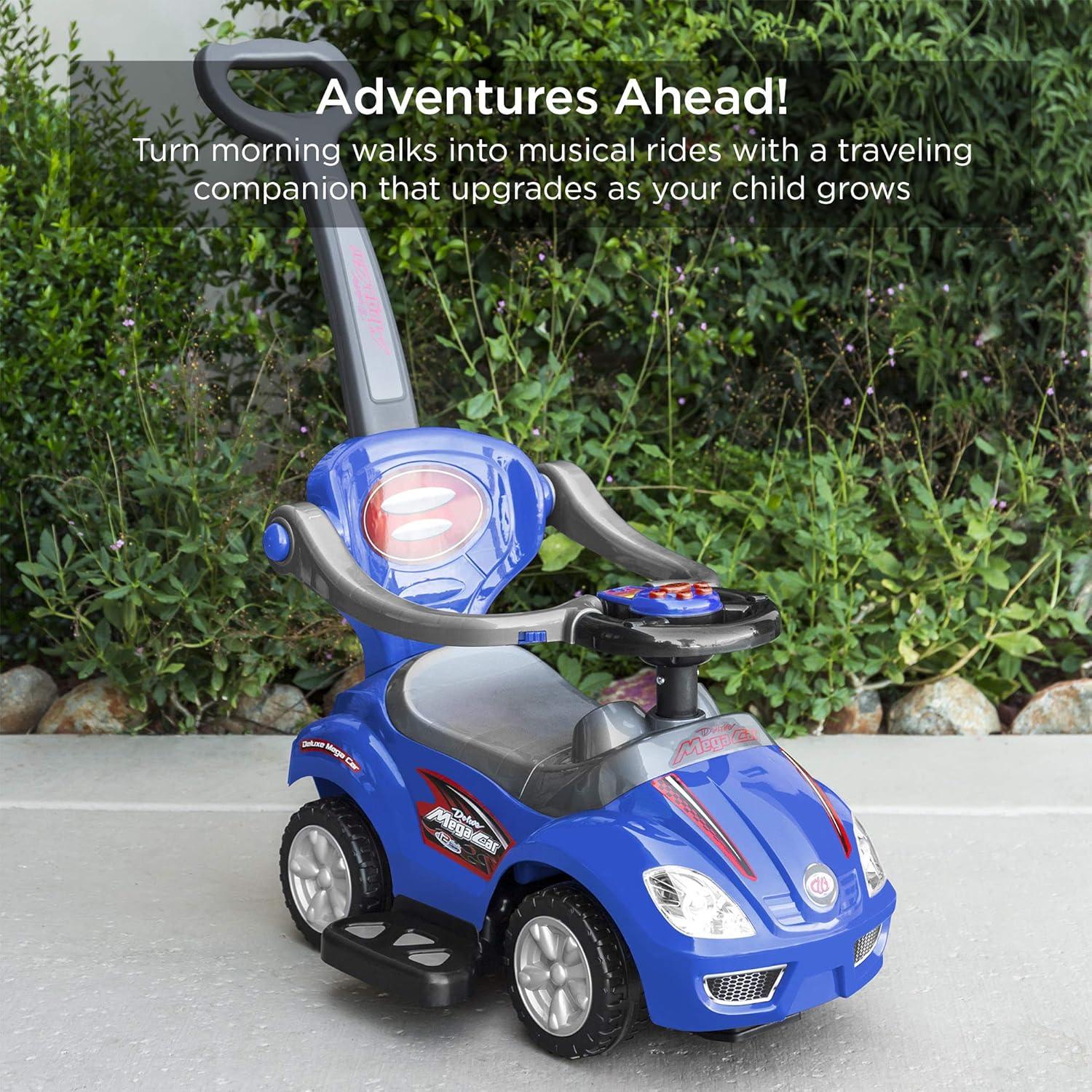 Coche 3-en-1 para Niños Mejor Opción Azul - Andador y Empuje