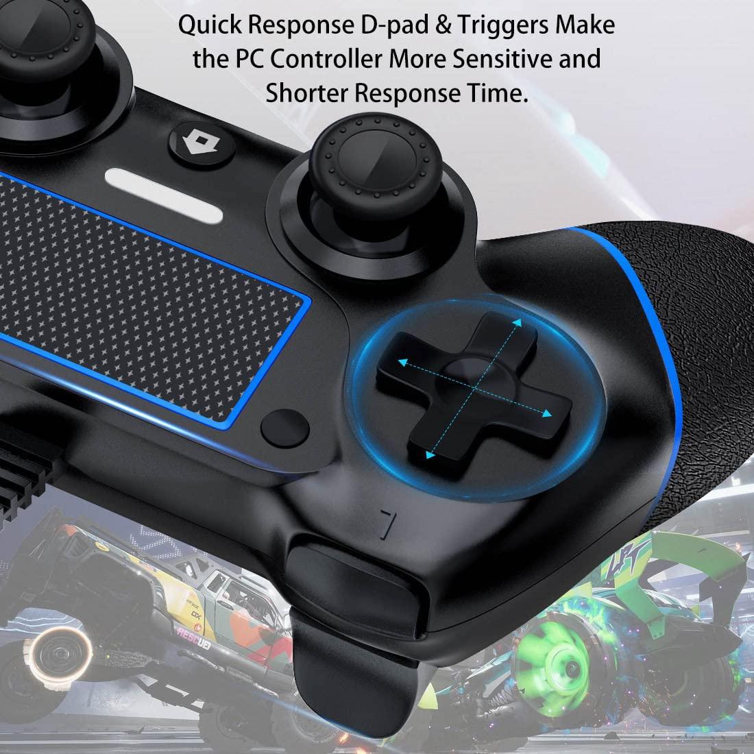 Controlador con cable DIANVEN para PS4 y PC - Negro