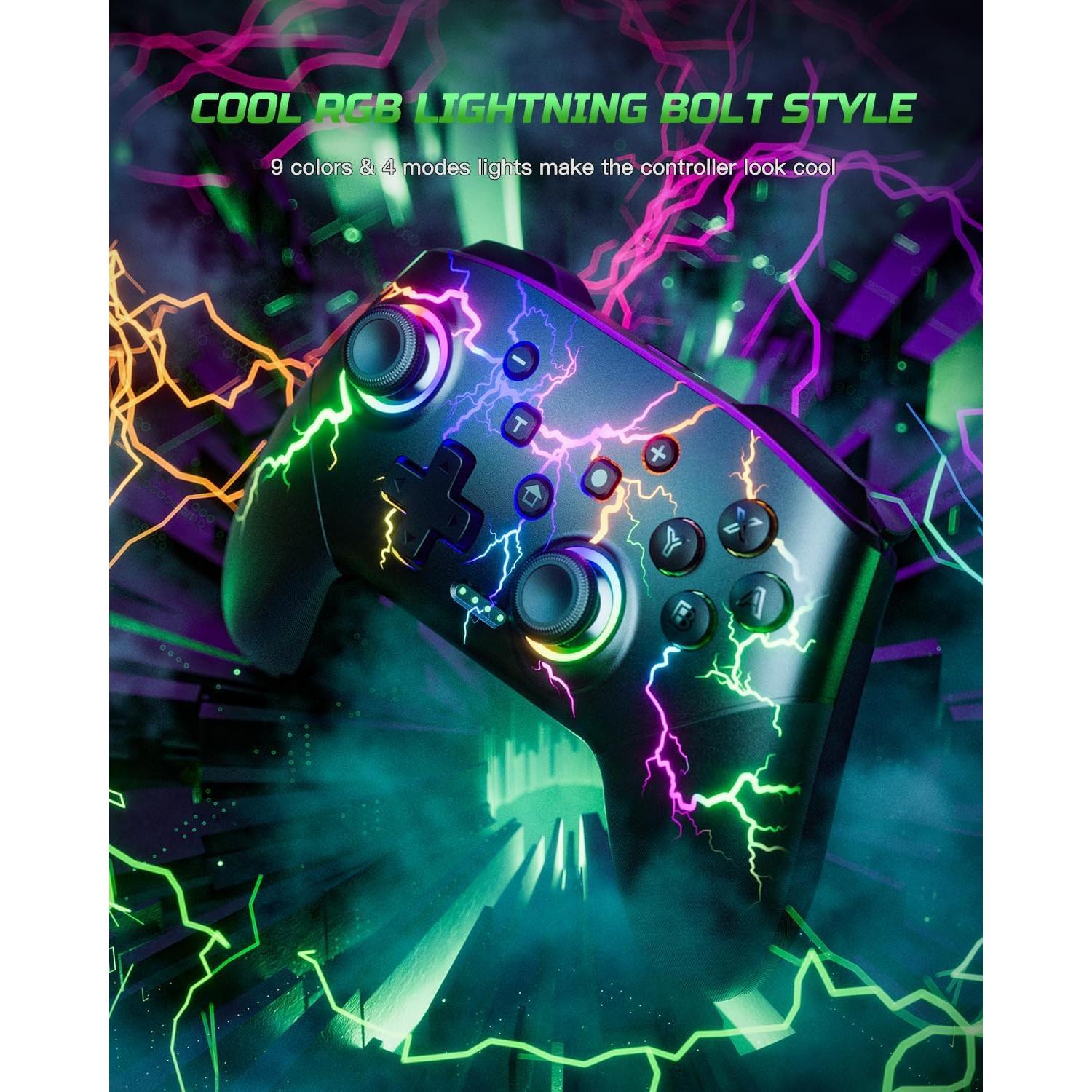 Controlador Inalámbrico VOYEE para Switch/Lite/OLED/PC - RGB 1000mAh