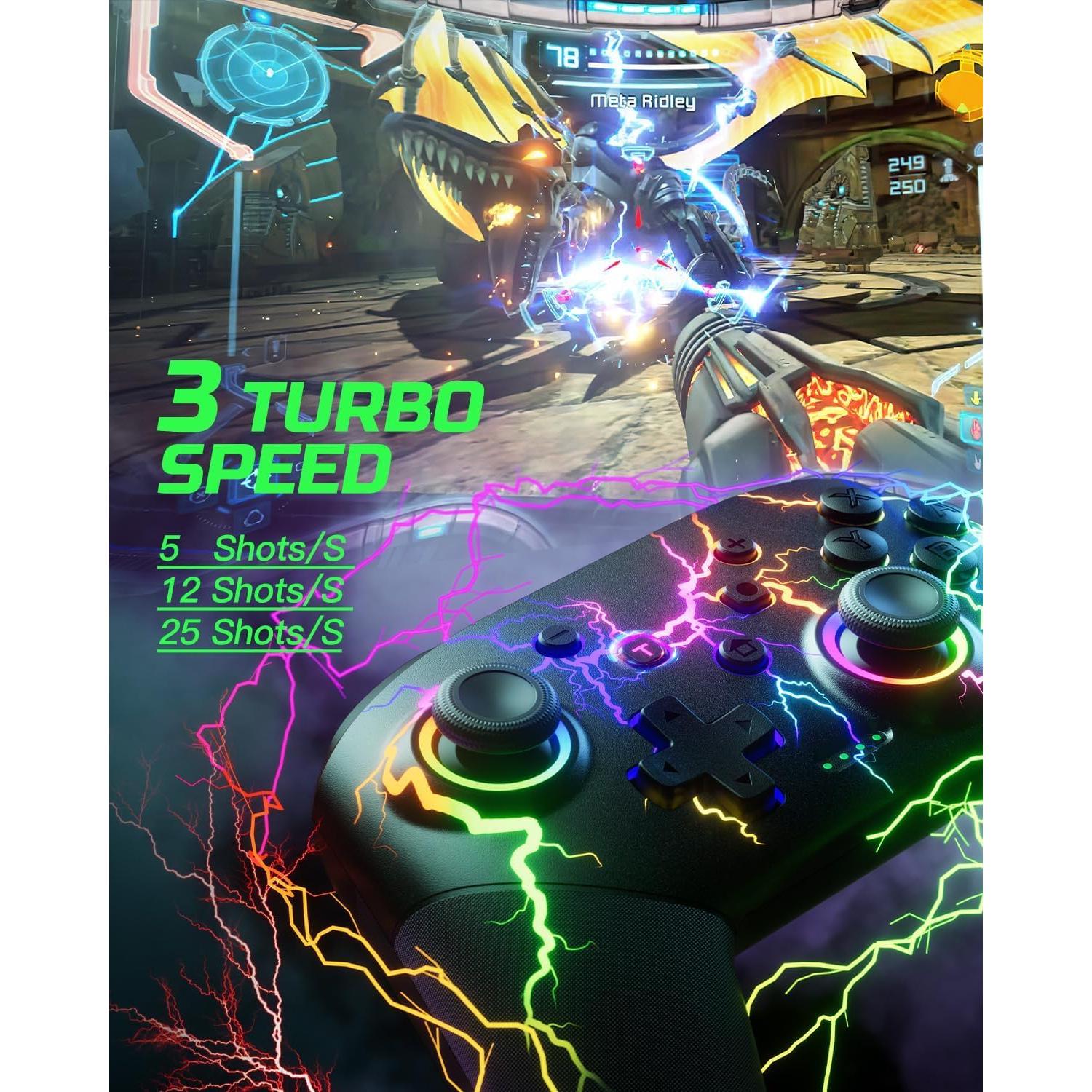 Controlador Inalámbrico VOYEE para Switch/Lite/OLED/PC - RGB 1000mAh