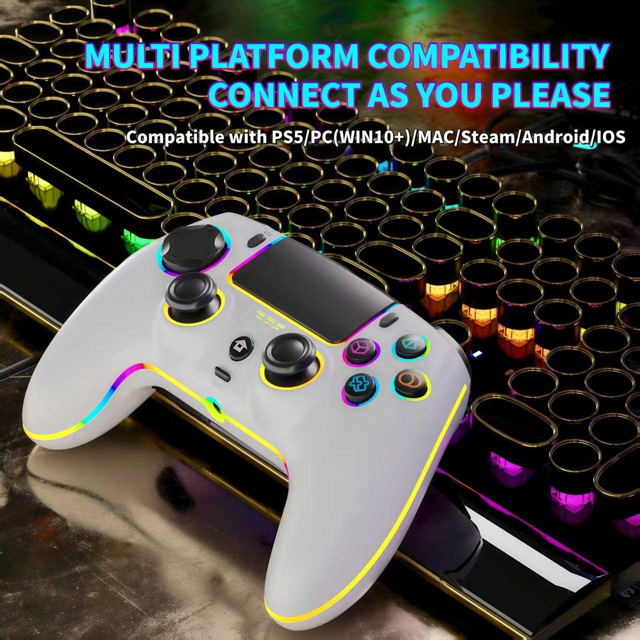 Controlador Inalámbrico Dezai para PS5/PC/Mac - RGB, 1500mAh