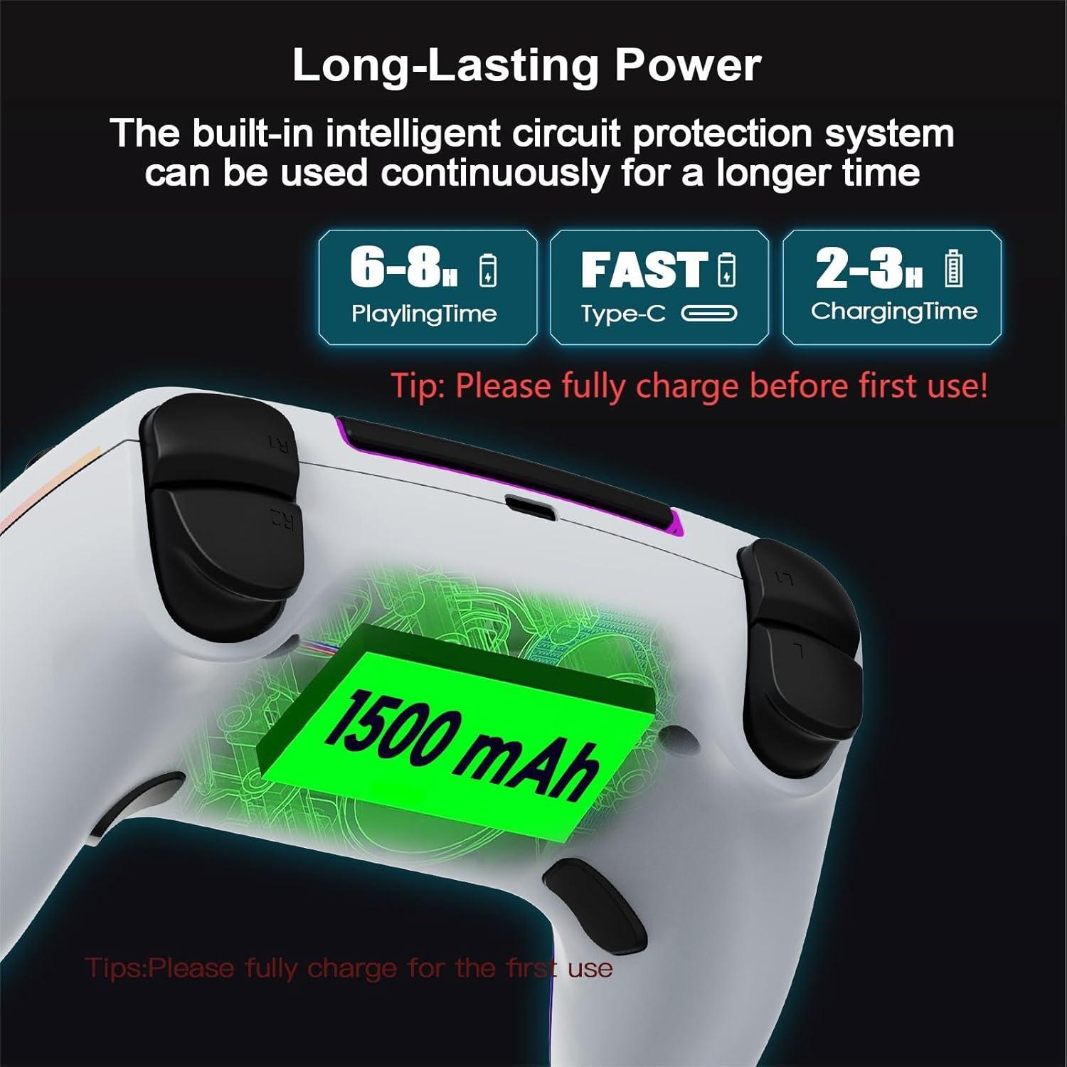 Controlador Inalámbrico Dezai para PS5/PC/Mac - RGB, 1500mAh