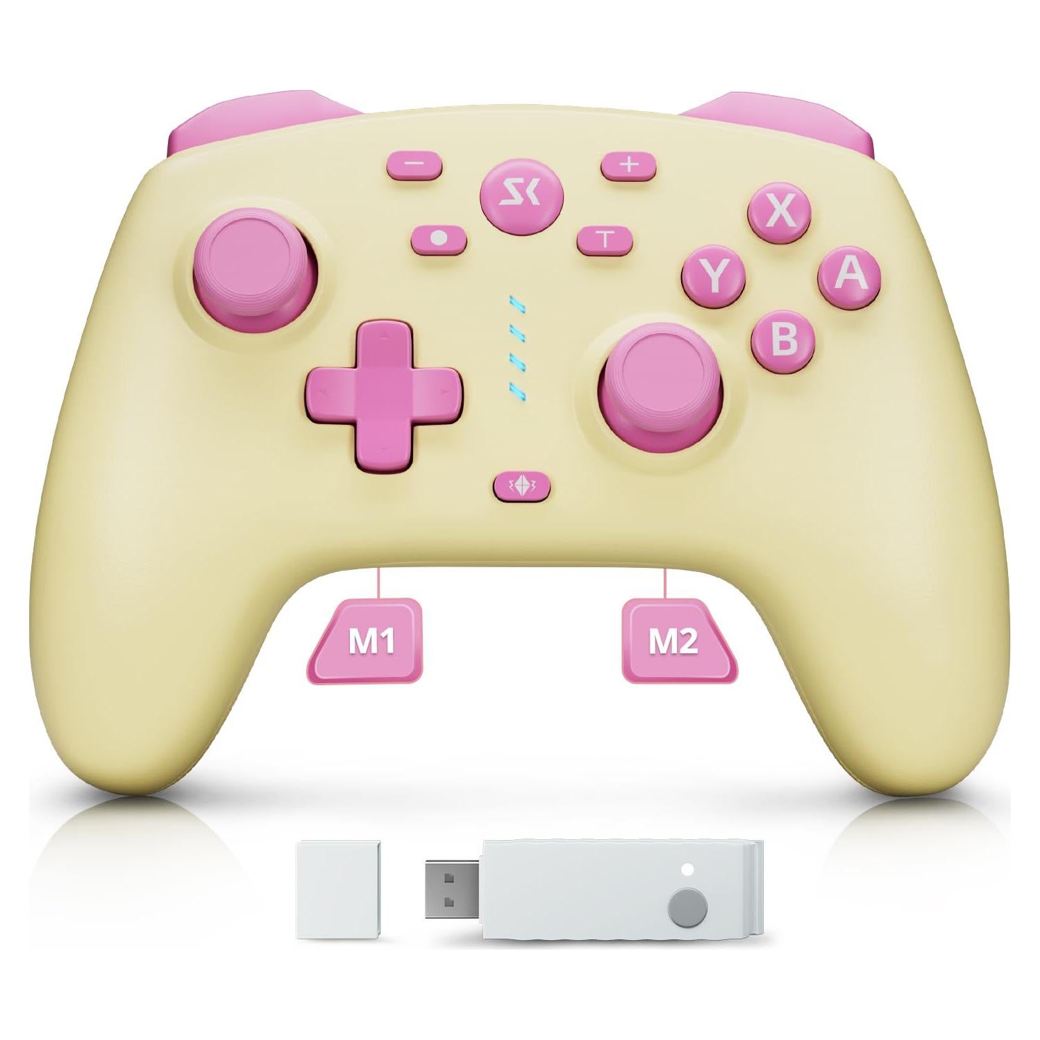 Controlador Inalámbrico CHENGDAO para Switch y PC Amarillo