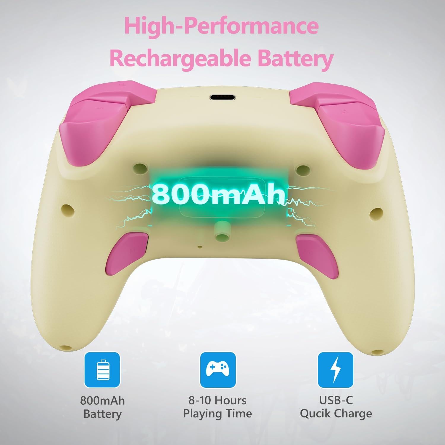 Controlador Inalámbrico CHENGDAO para Switch y PC Amarillo