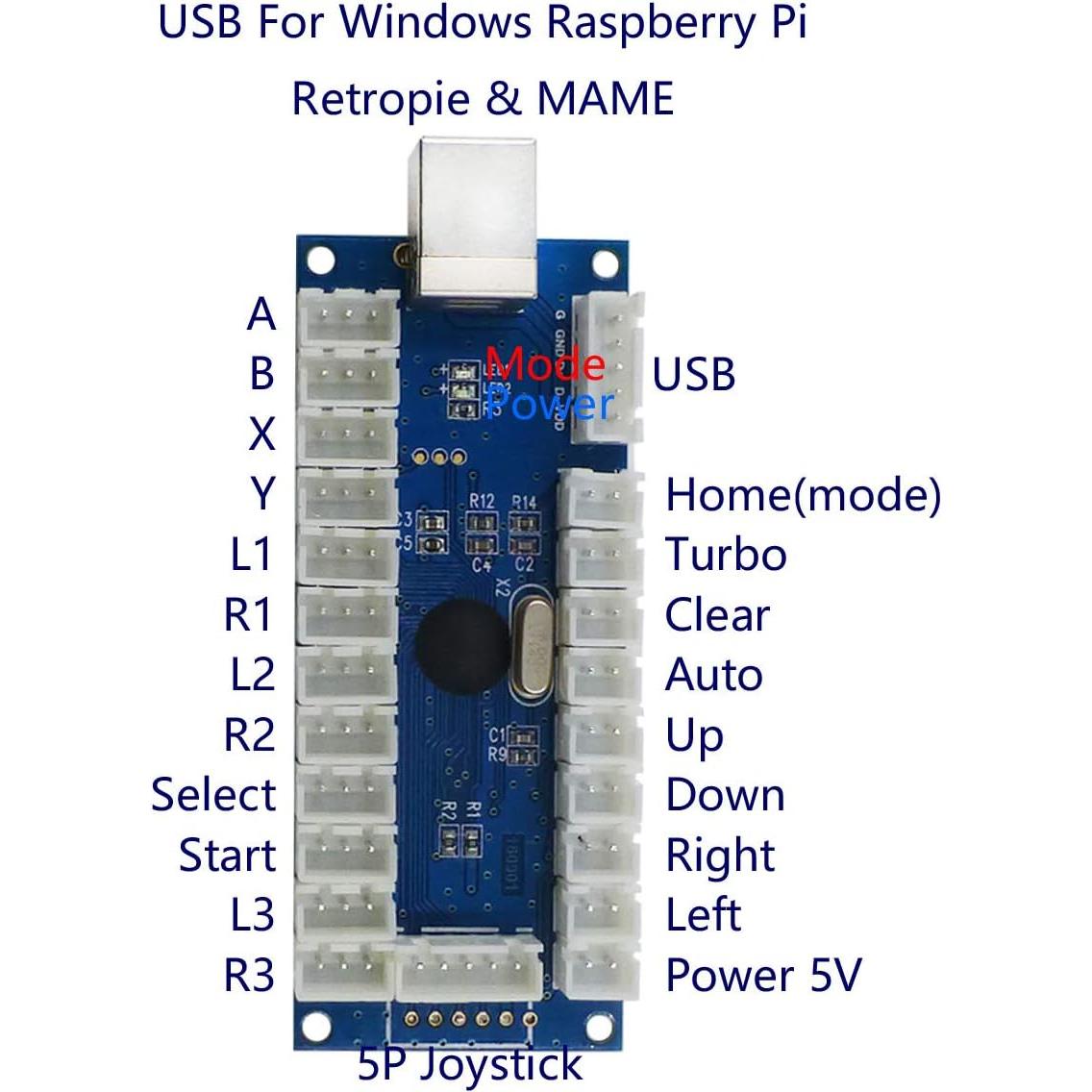 Kit de Botones de Juego Arcade SJ@JX con Joystick LED USB