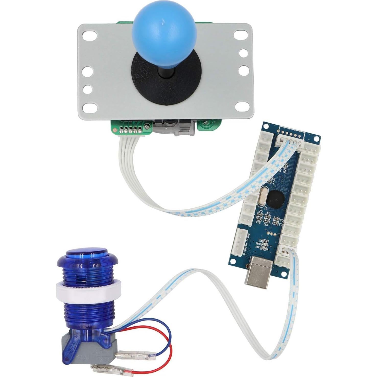Kit de Botones de Juego Arcade SJ@JX con Joystick LED USB