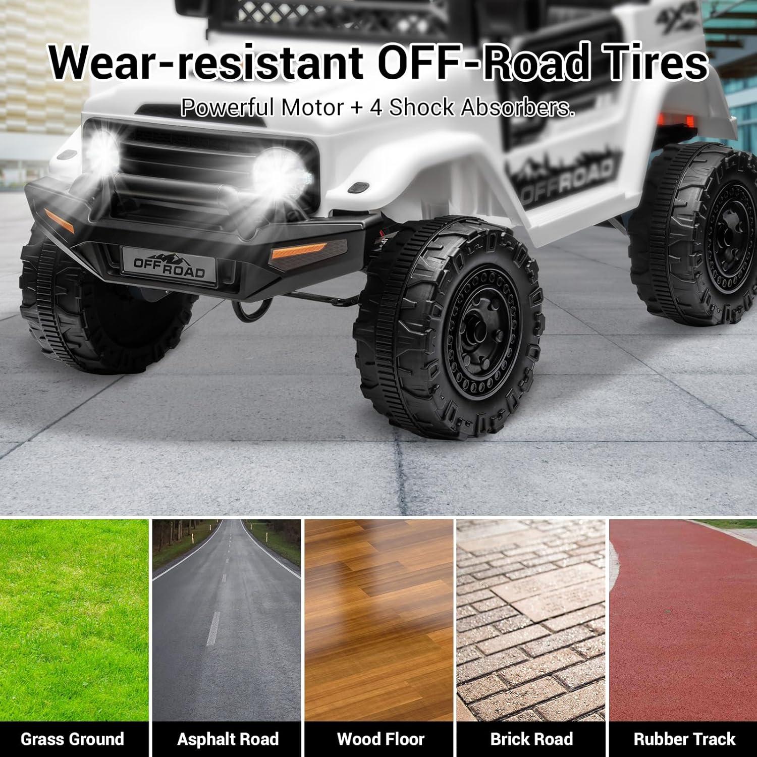 Camión Eléctrico Infantil SEHOMY 12V Blanco - Control Remoto