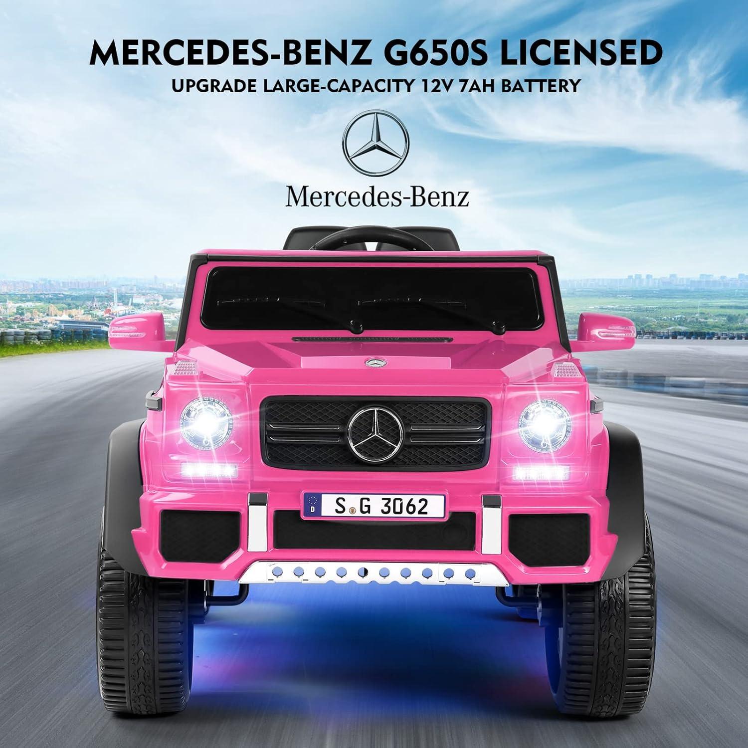 Coche Eléctrico para Niños JOYLDIAS Mercedes-Benz G650S Rosa 12V