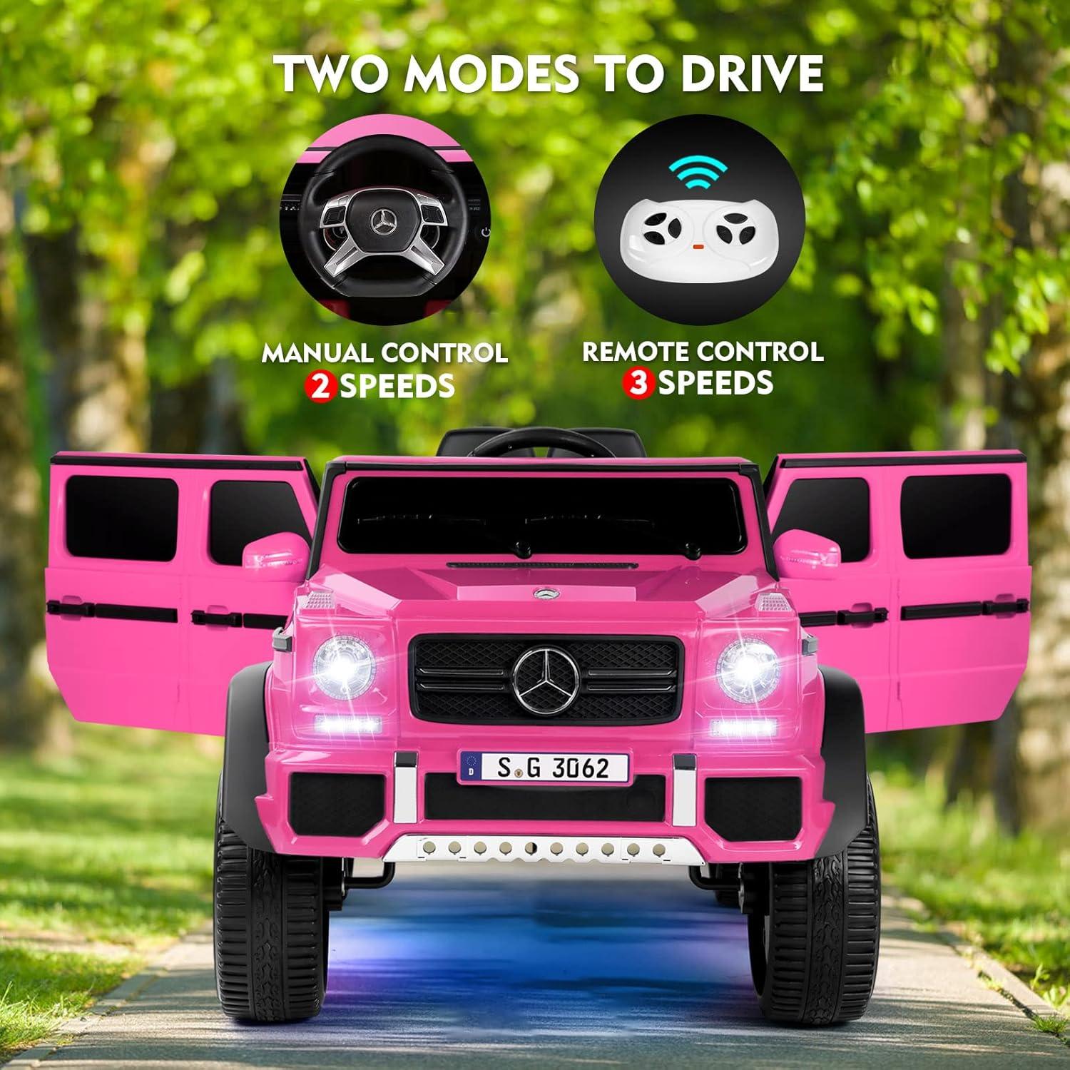 Coche Eléctrico para Niños JOYLDIAS Mercedes-Benz G650S Rosa 12V