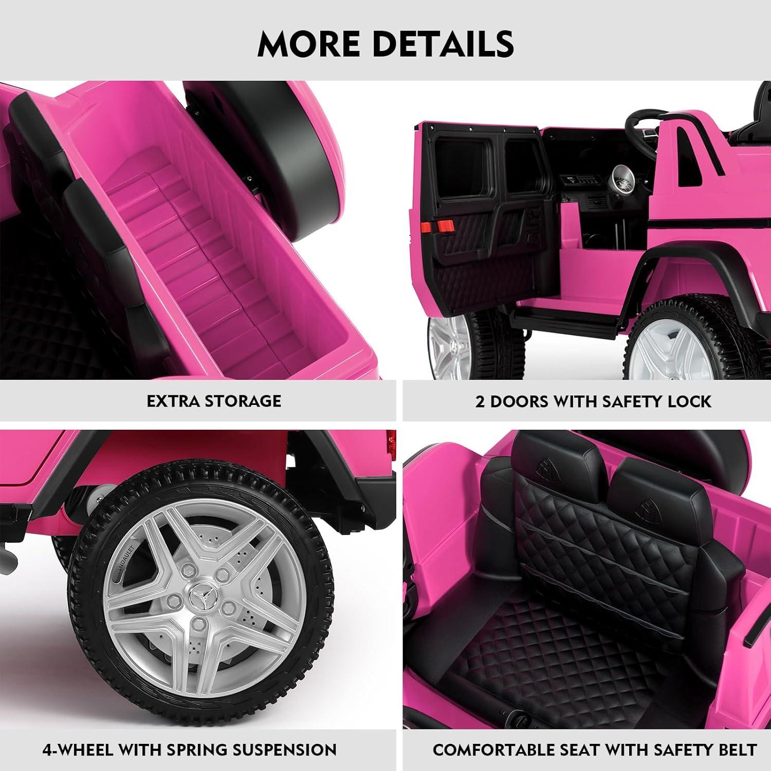 Coche Eléctrico para Niños JOYLDIAS Mercedes-Benz G650S Rosa 12V
