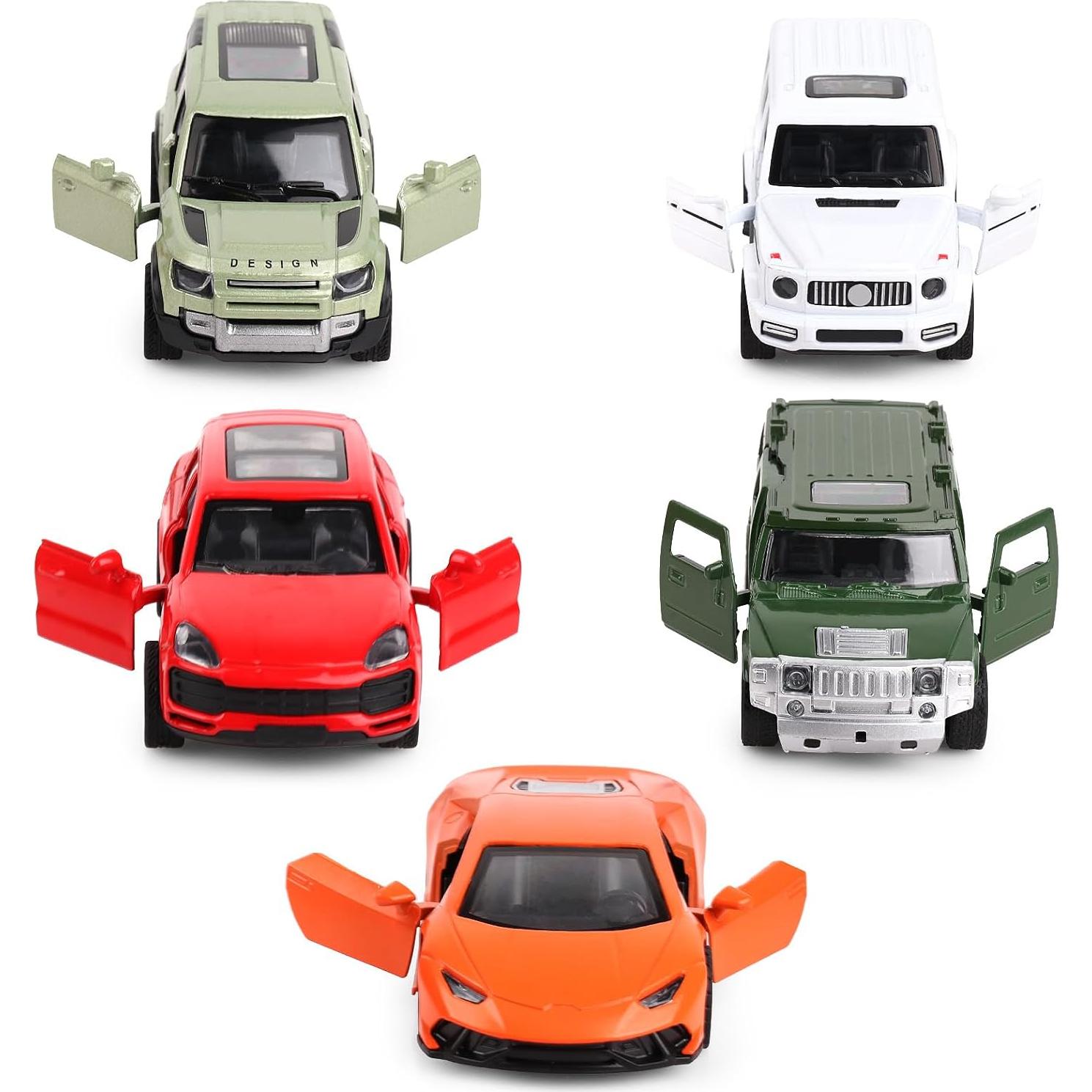 Juego de 5 Coches de Juguete Hooqict de Metal Fundido para Niños