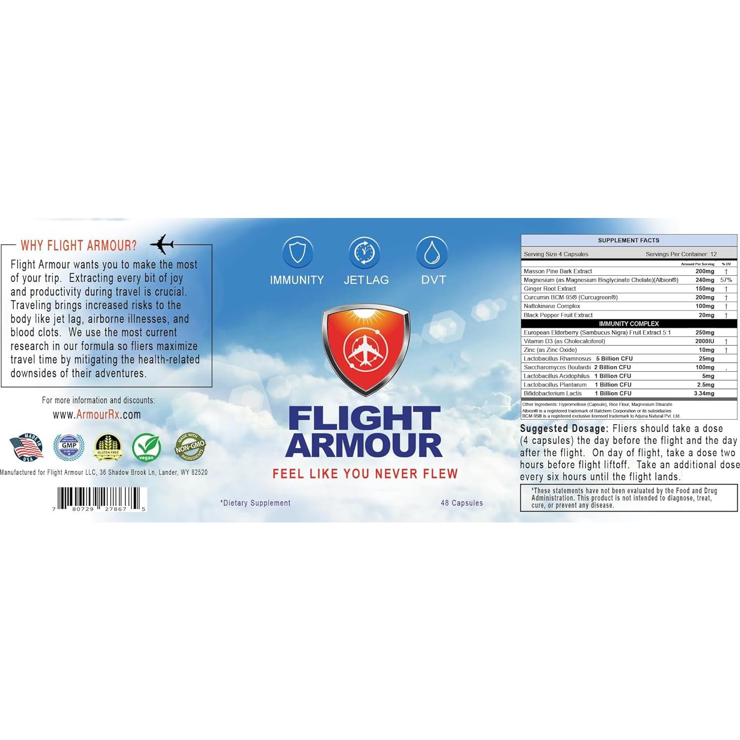 Pastillas para Jet Lag Flight Armour | Energía e Inmunidad