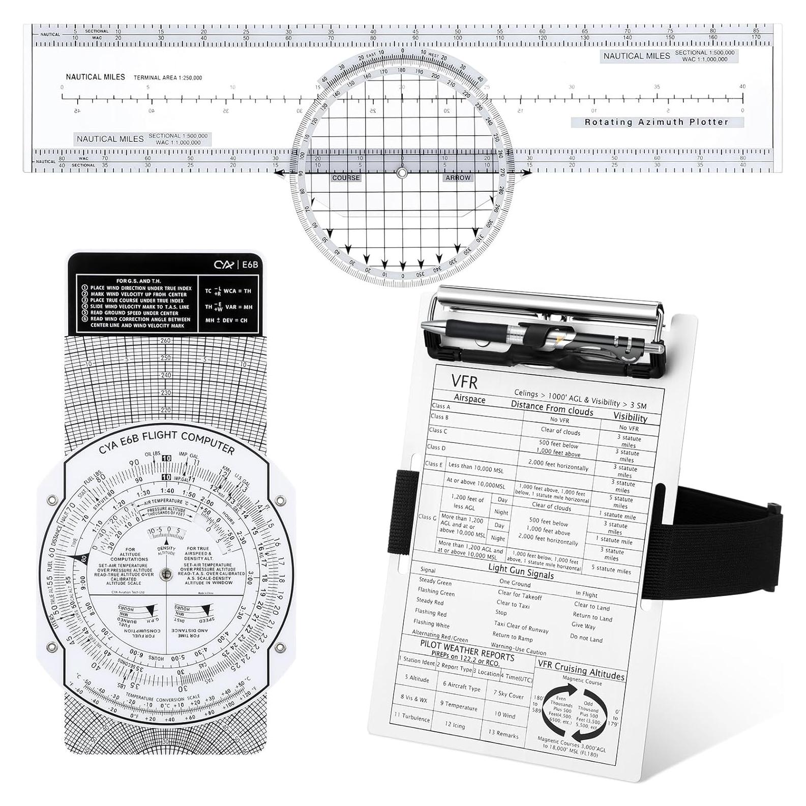Kit de Herramientas para Pilotos Relaxweex E6B con Tablero de Rodilla