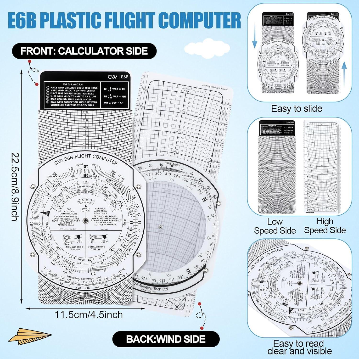 Kit de Herramientas para Pilotos Relaxweex E6B con Tablero de Rodilla