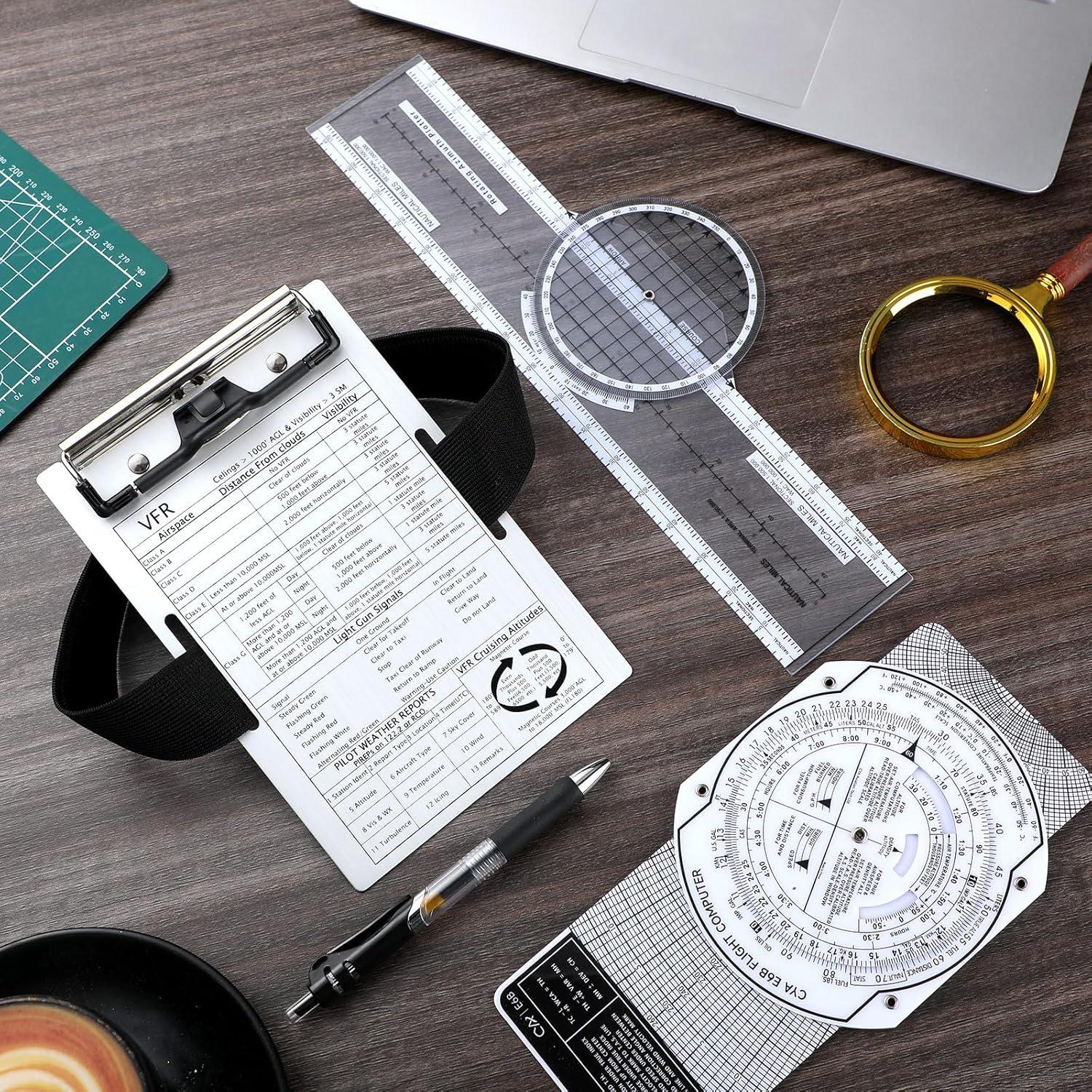 Kit de Herramientas para Pilotos Relaxweex E6B con Tablero de Rodilla