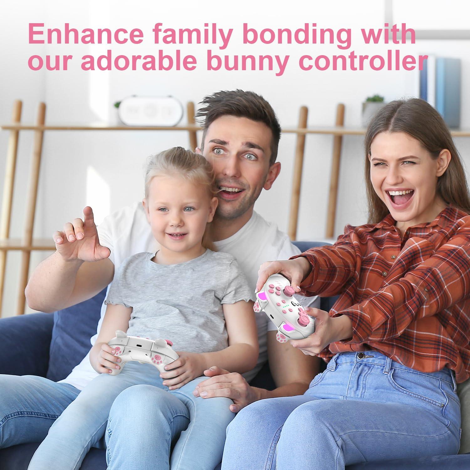 Controlador Inalámbrico Rosa KINGEAR para Switch y PC