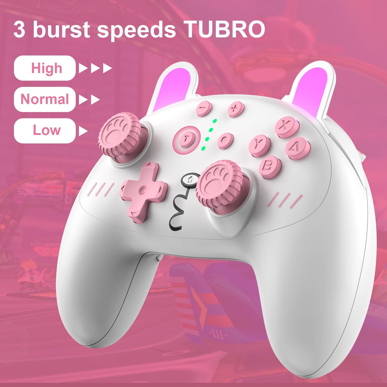 Controlador Inalámbrico Rosa KINGEAR para Switch y PC