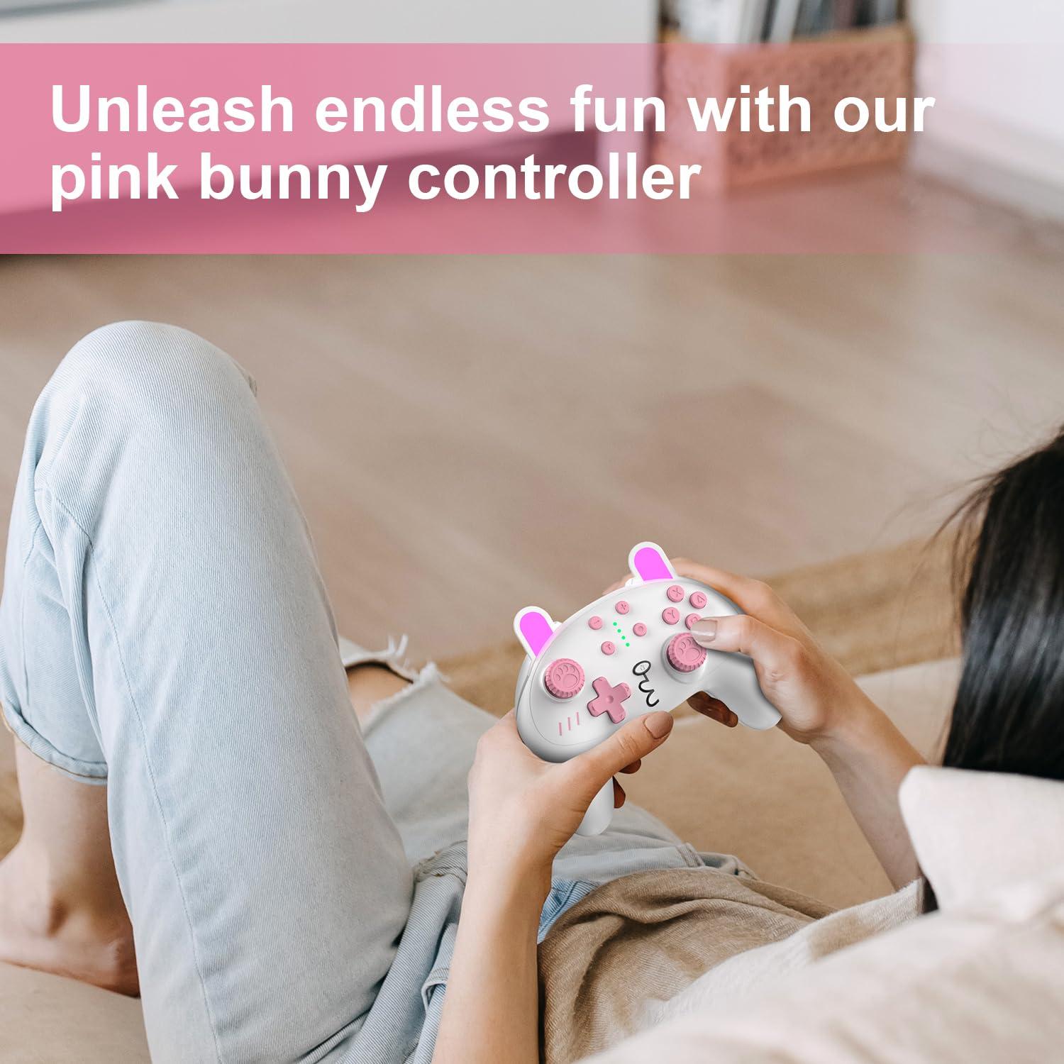 Controlador Inalámbrico Rosa KINGEAR para Switch y PC