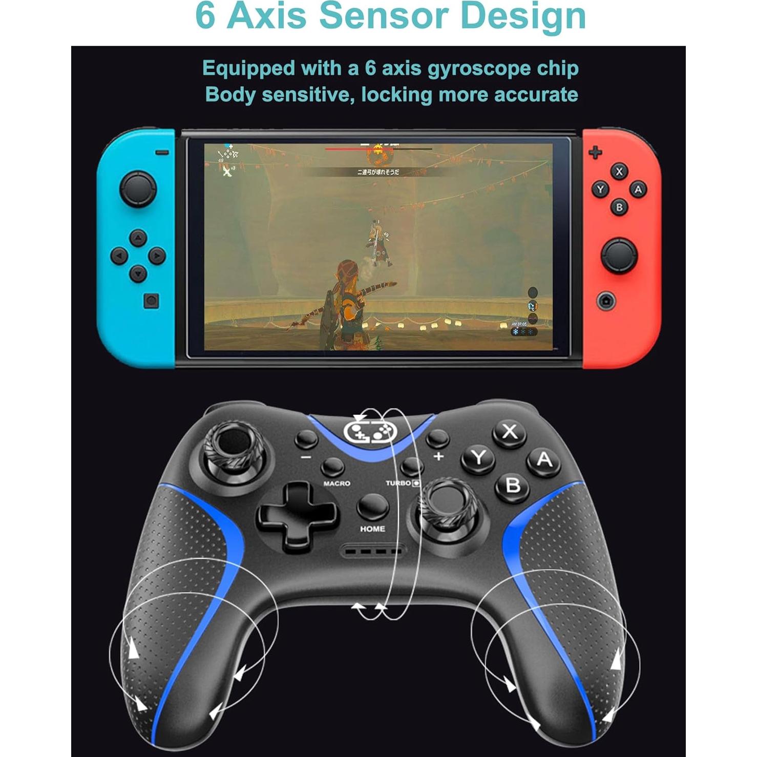 Controlador Inalámbrico Cehensy Pro para Nintendo Switch - Negro/Azul