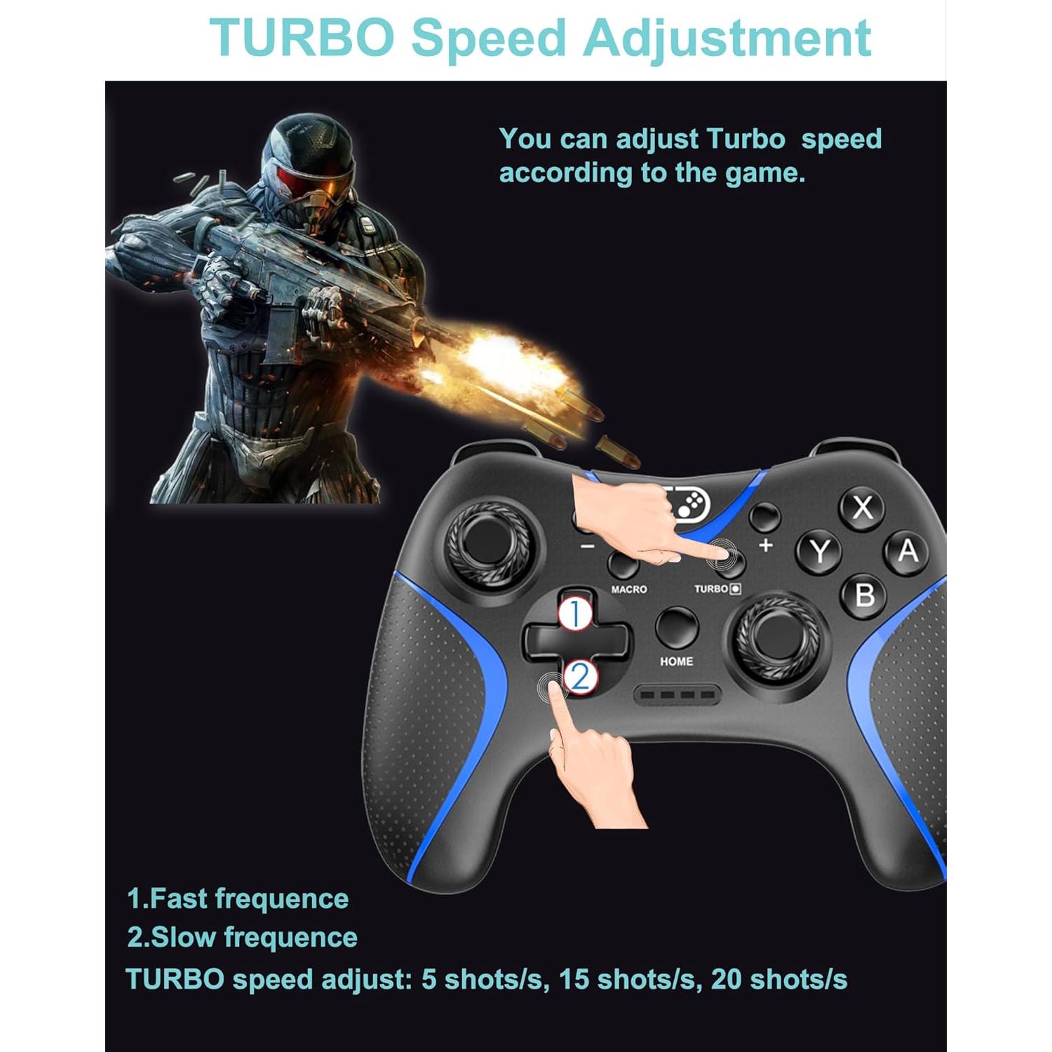 Controlador Inalámbrico Cehensy Pro para Nintendo Switch - Negro/Azul