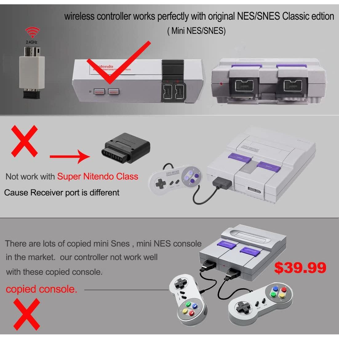 Controlador Inalámbrico ZAMPAM para Mini SNES y NES