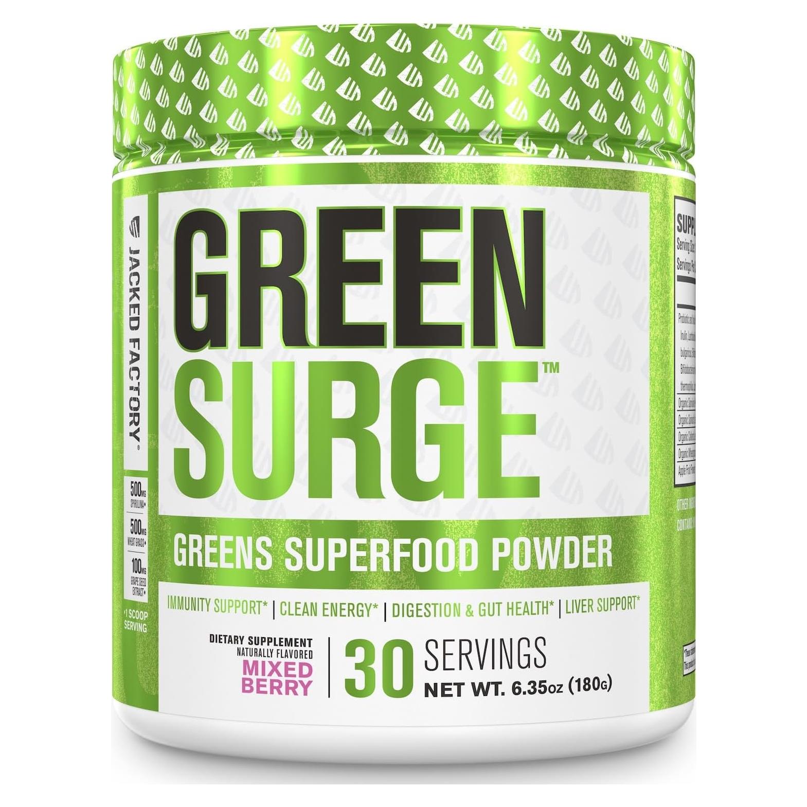 Jacked Factory Green Surge Polvo Verde 272g - Superalimento Orgánico