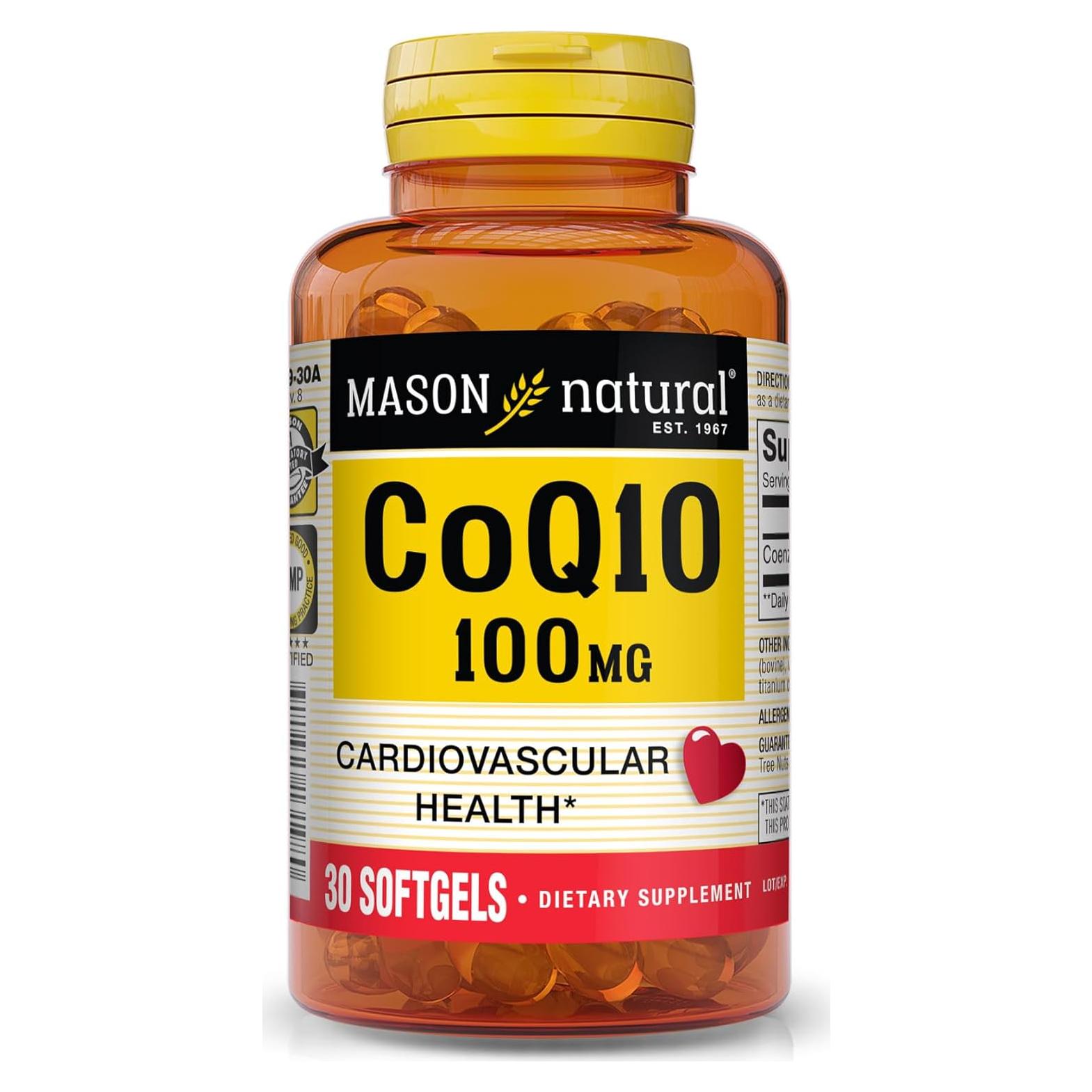 Suplemento Co Q10 100 mg Mason Natural - 30 Softgels