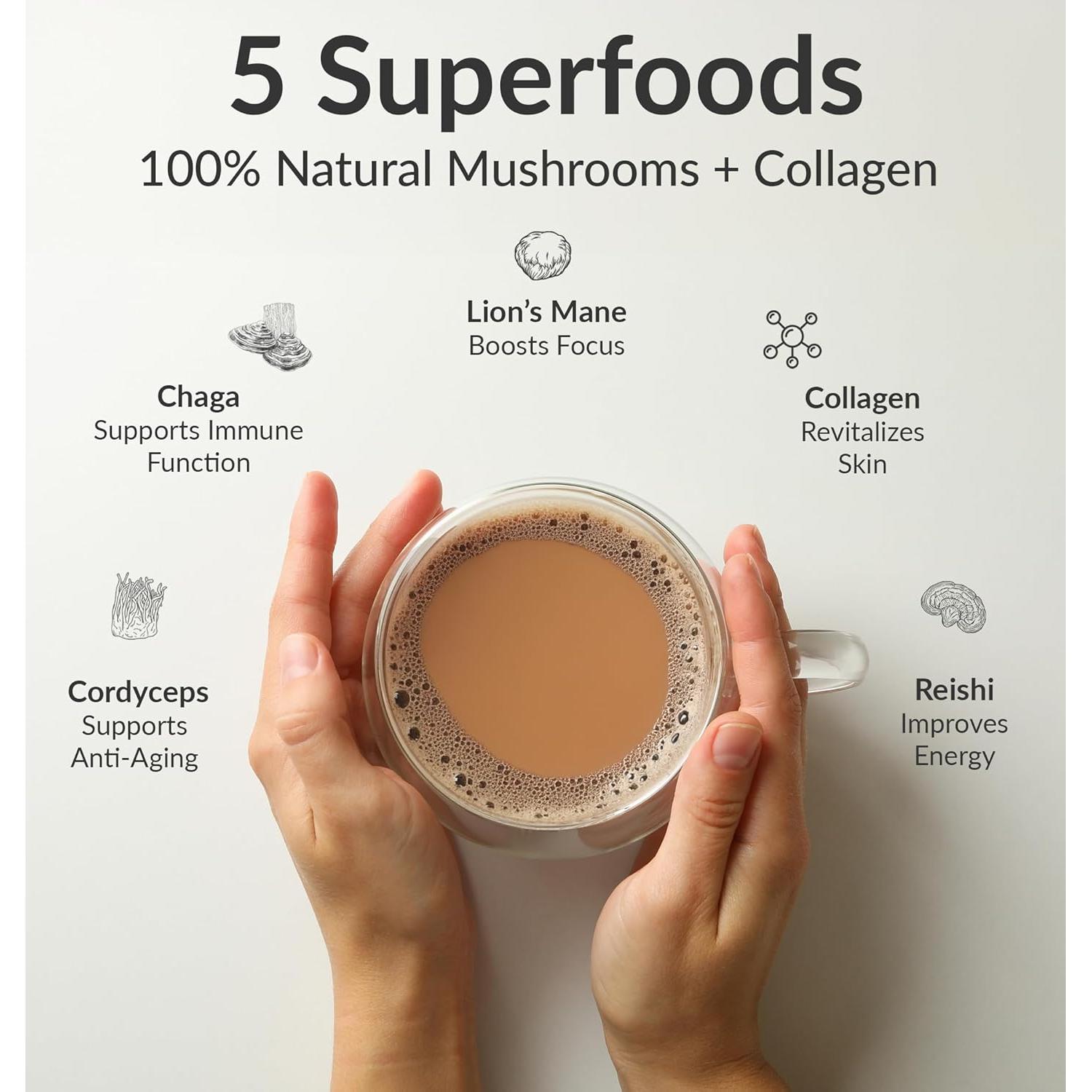 Alternativa de Café de Hongos BiOptimizers Chai 15 Porciones